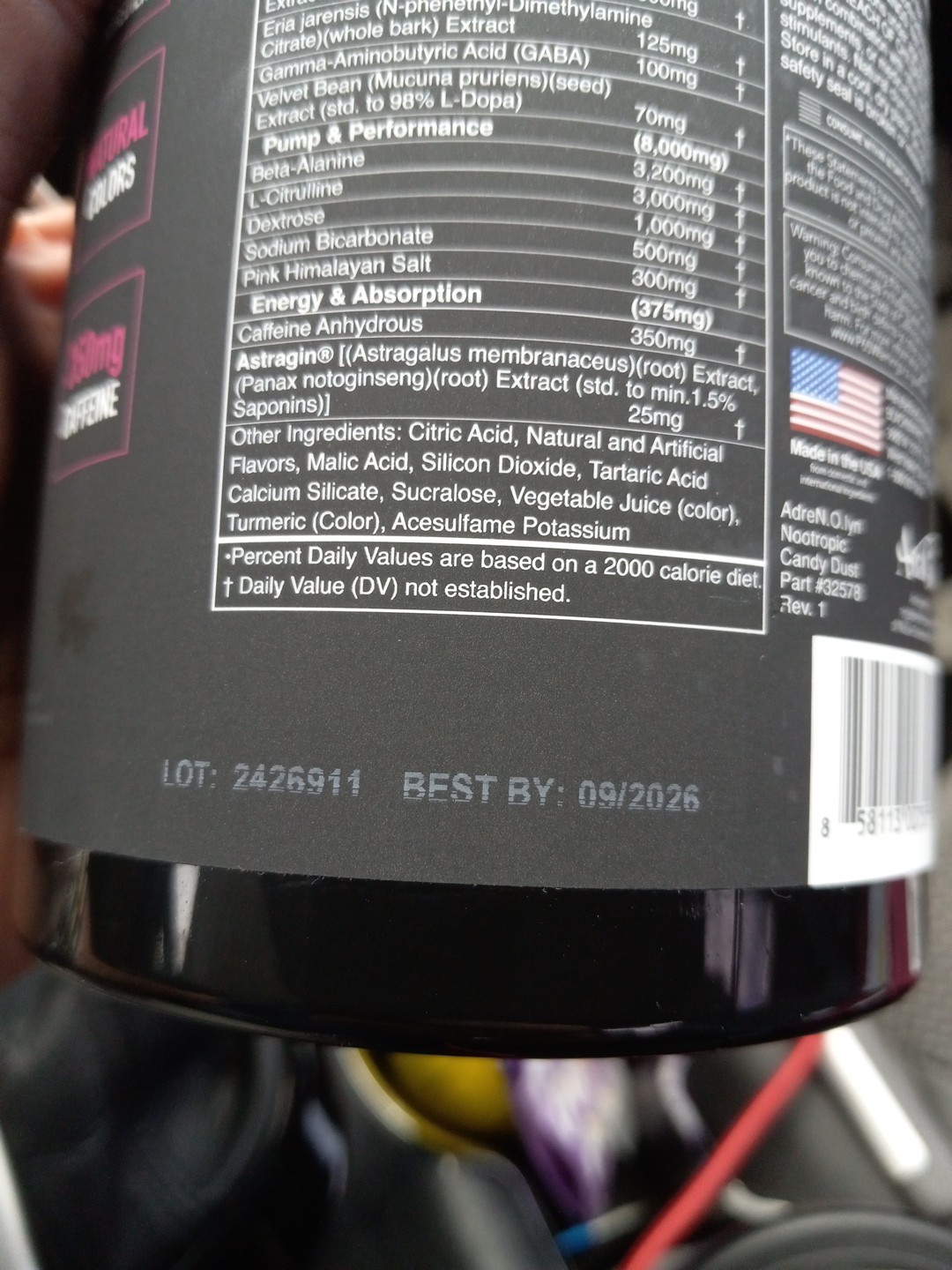 Black Market AdreN.O.lyn NOOTROPIC 25 servings Pumped Elevated Focused