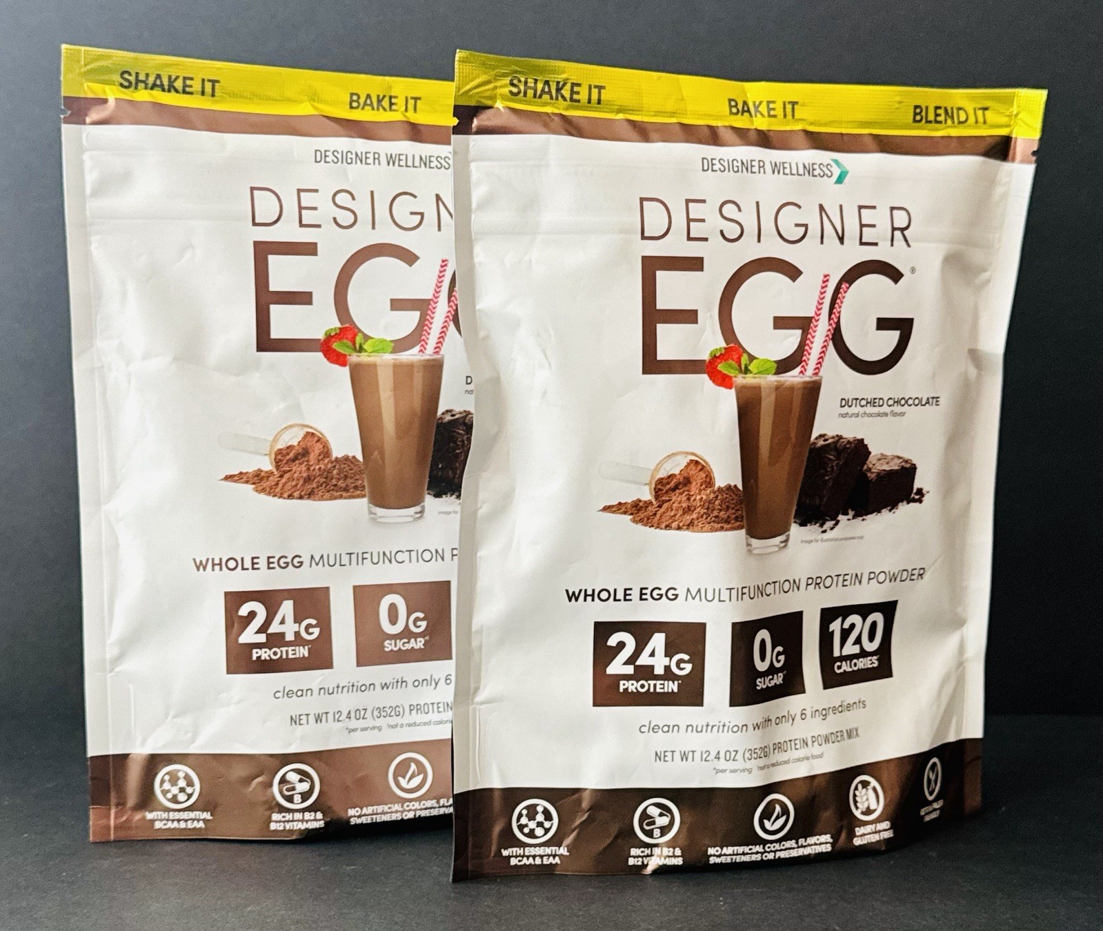 2x Designer Egg Whole Egg Multifunction Protein Powder, Dutch Chocolate, 05/2026