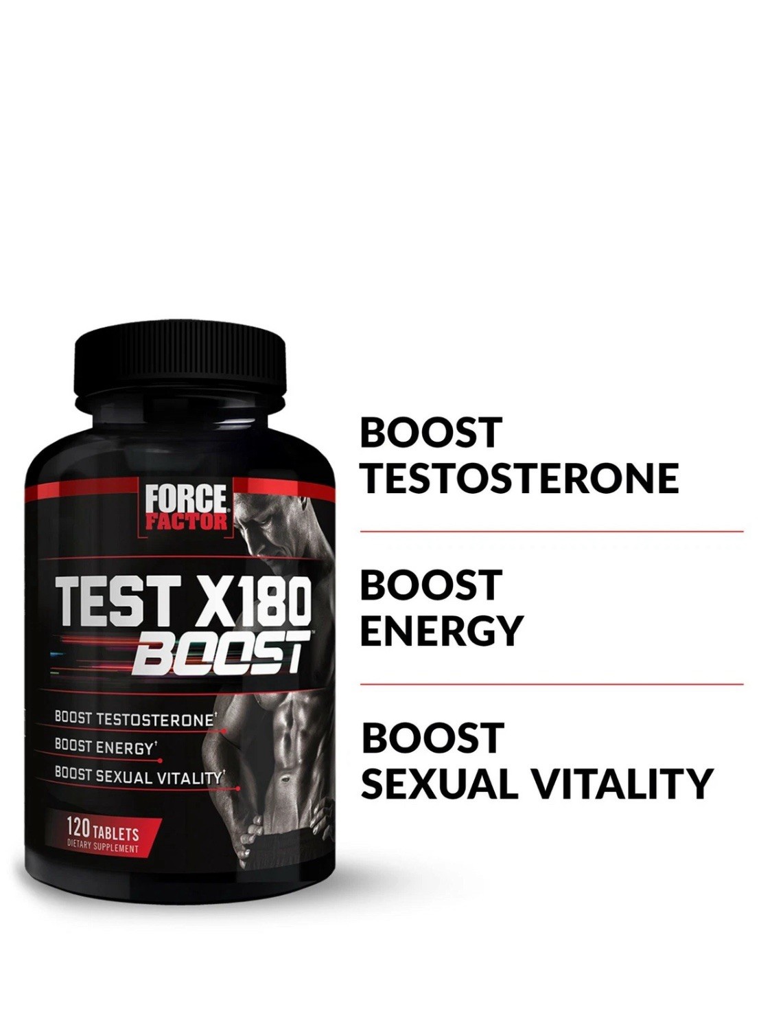 Force Factor Test X180 Boost, Testosterone Booster 120 Tab- FAST SHIPPING