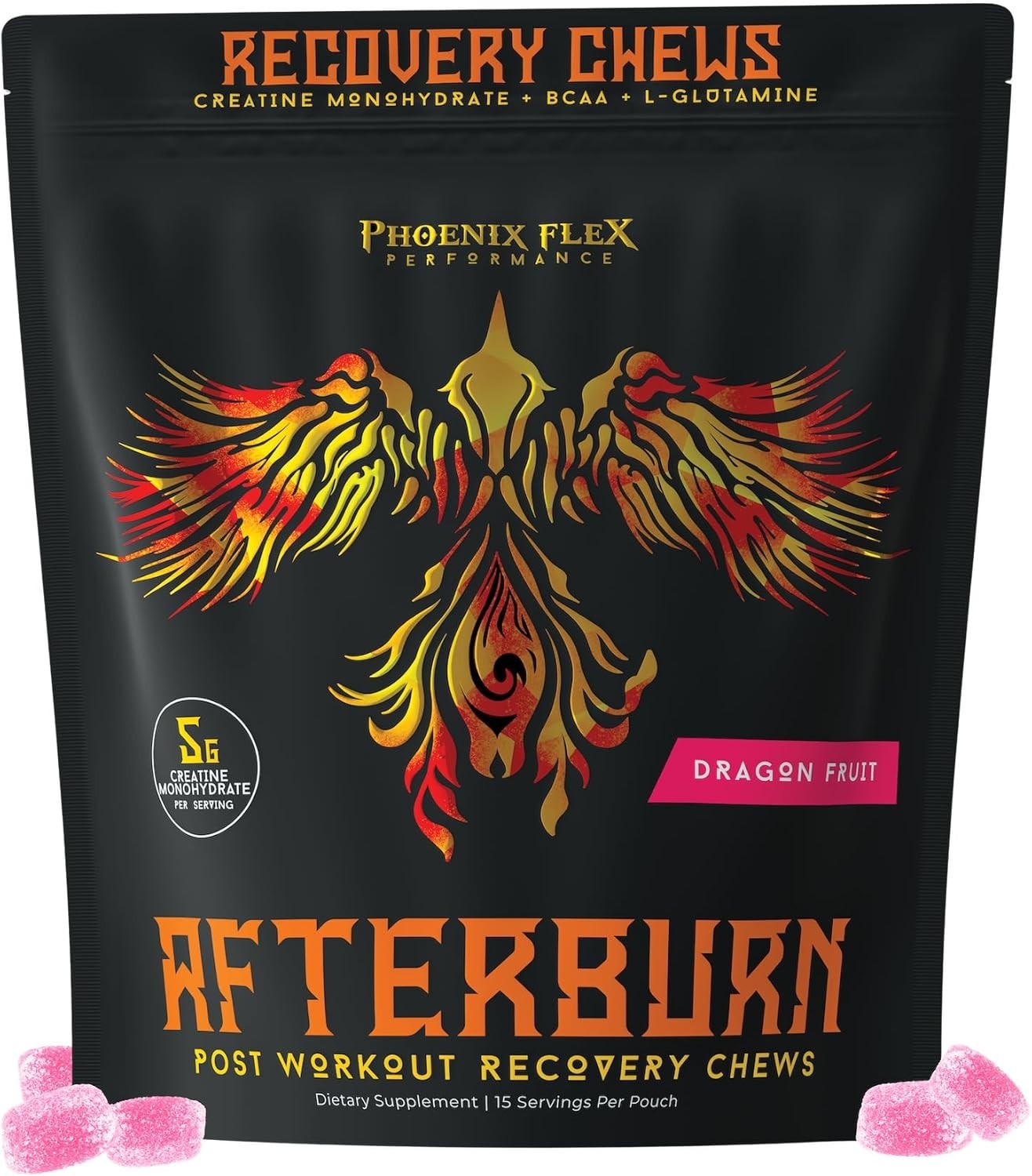 After Burn Creatine Monohydrate Chews Pre Post Workout Recovery Muscle NEW