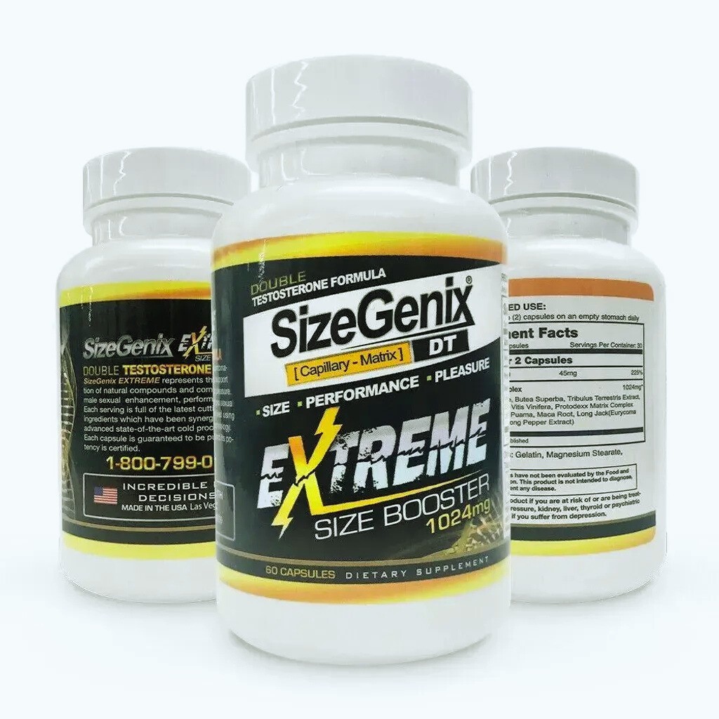 Sizegenix Men’s Wellness Supplement | Double-Action Herbal Support | 60 Caps