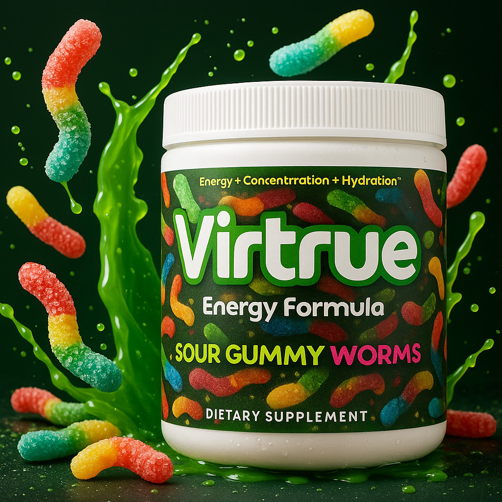 Sour Gummy Worm Pre Workout – Gamer & Gym Energy Supplement – 30 Servings