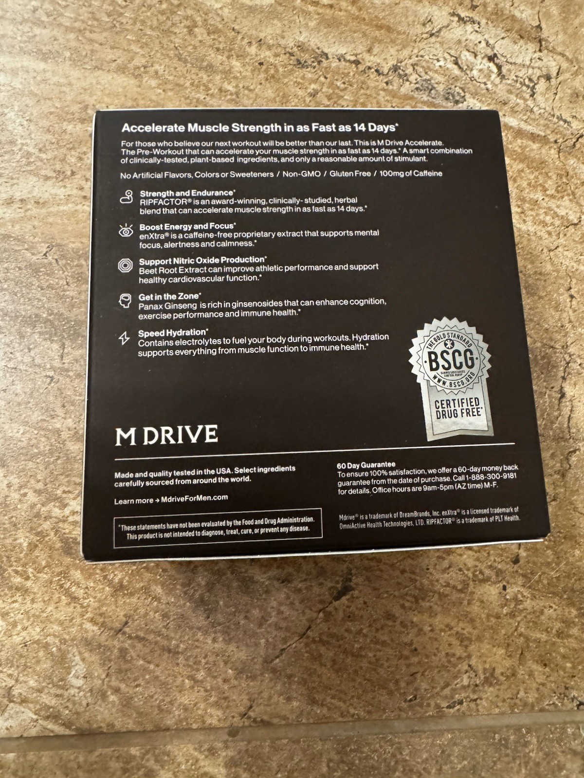M Drive Accelerate Pre Workout Mix Berry, 30 Packs Strength Endurance Hydration