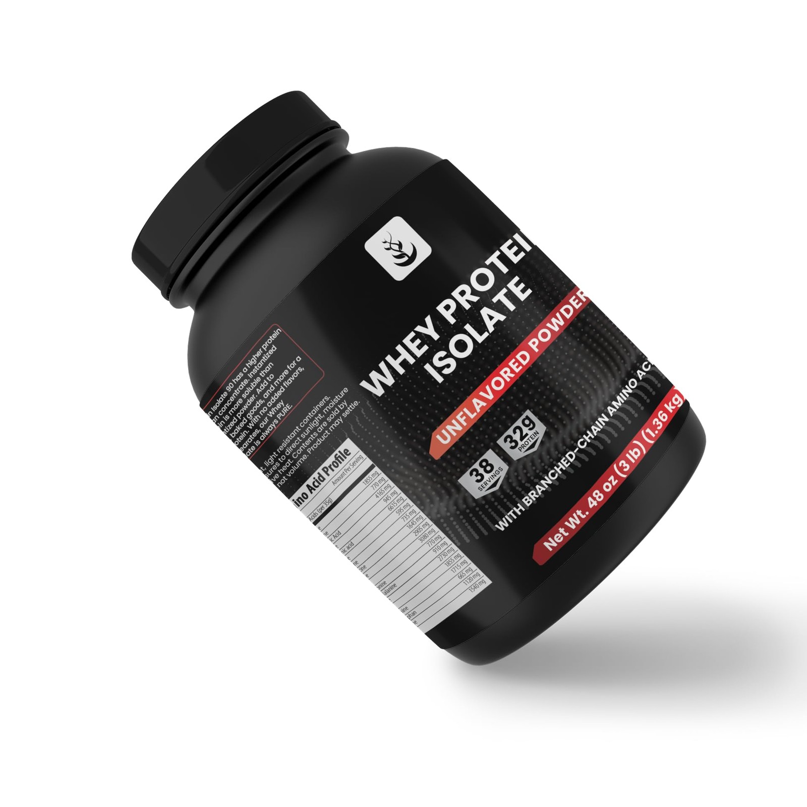 Whey Protein Isolate, 3 lb, Instantized, Unflavored