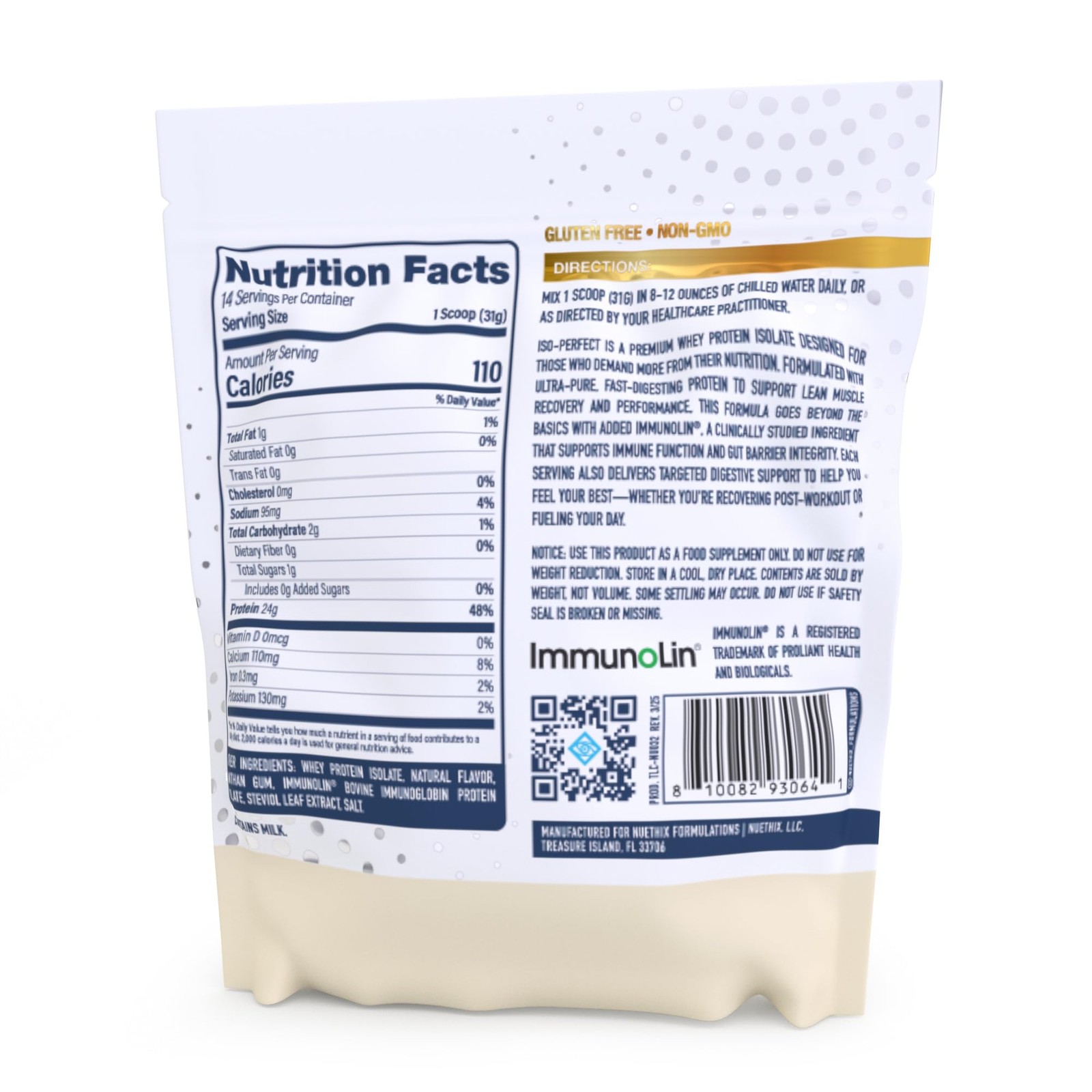 NuEthix Formulations ISOPerfect with Digestive Support Vanilla, 14 Servings