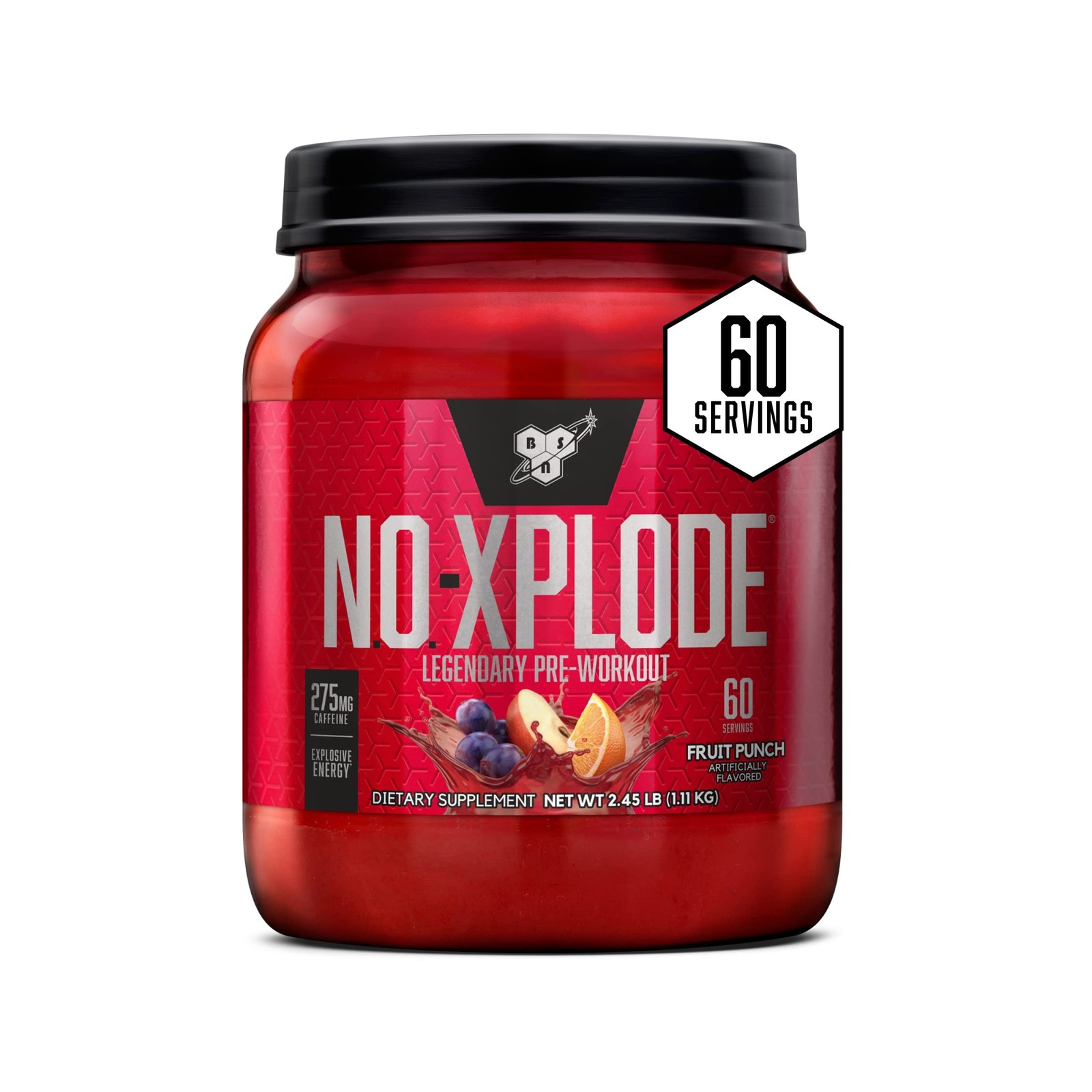 BSN N.O.-XPLODE Pre Workout Supplement with Creatine, Beta-Alanine, and Energ…