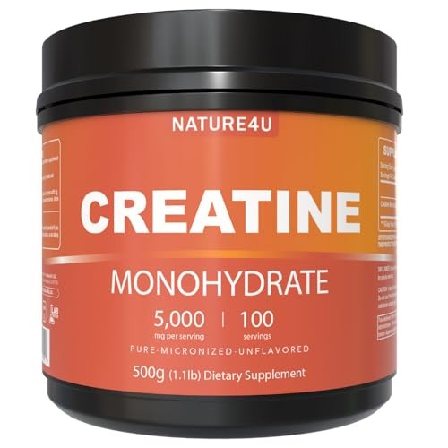 Nature4U Micronized Creatine Monohydrate Powder 5g 100 Servings