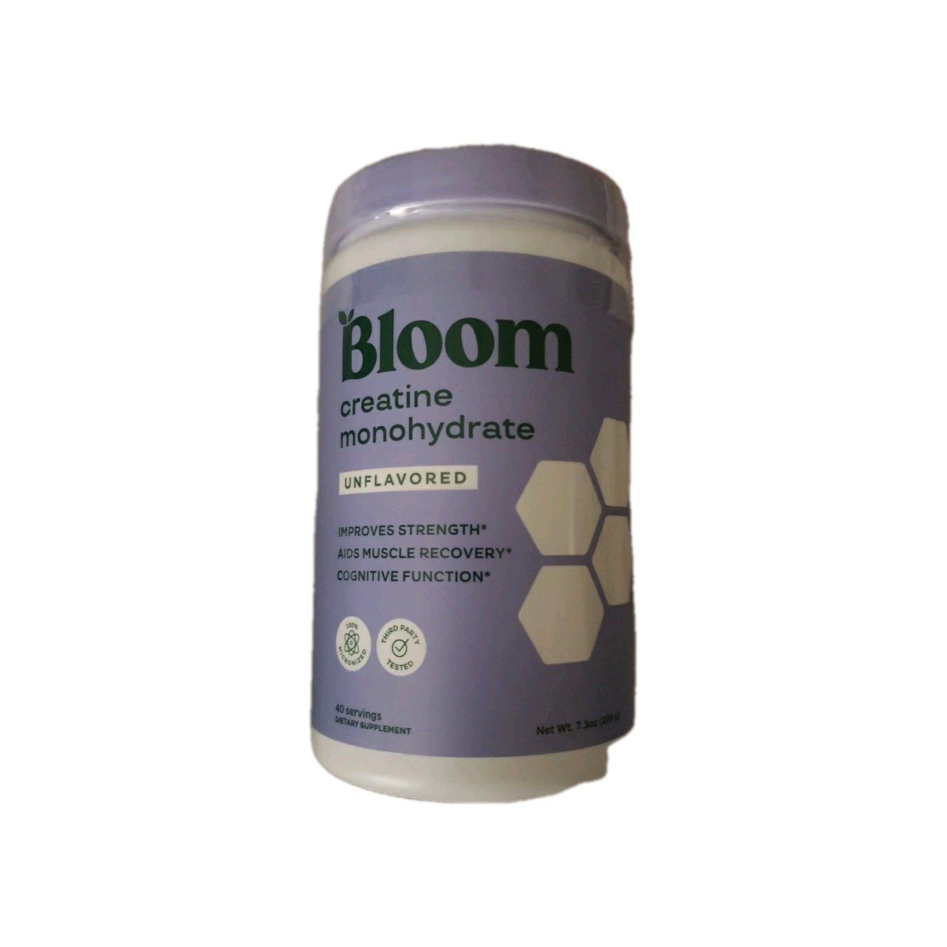 Bloom Nutrition Creatine Monohydrate Powder Unflavored 40 Servings 7.3oz exp2/27
