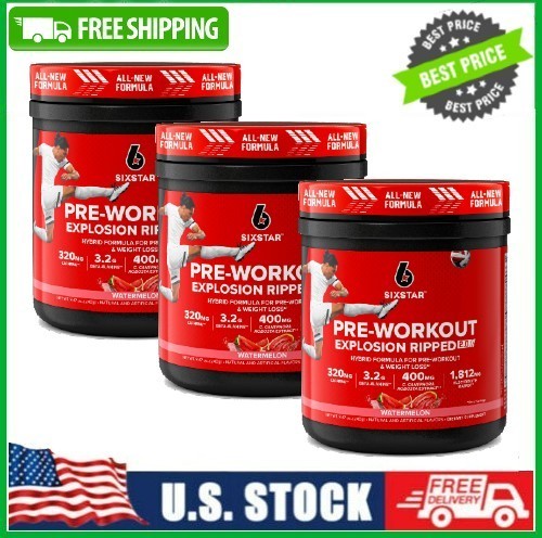 3 Pack Powder Explosion Ripped 2.0 Electrolyte Matrix, Watermelon, 8.47 oz Pk