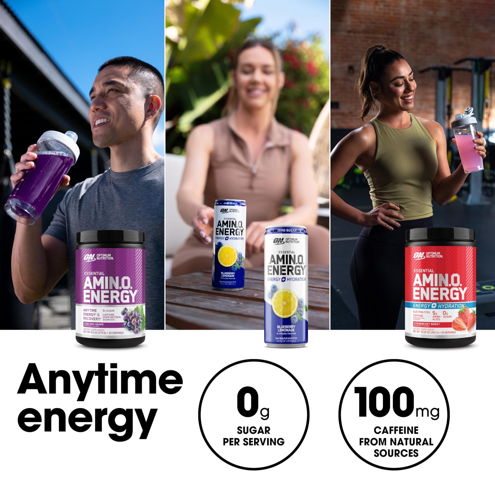 Amino Energy Pre Workout Powder – BCAA, Green Tea, Keto Friendly, 30 Servings, C