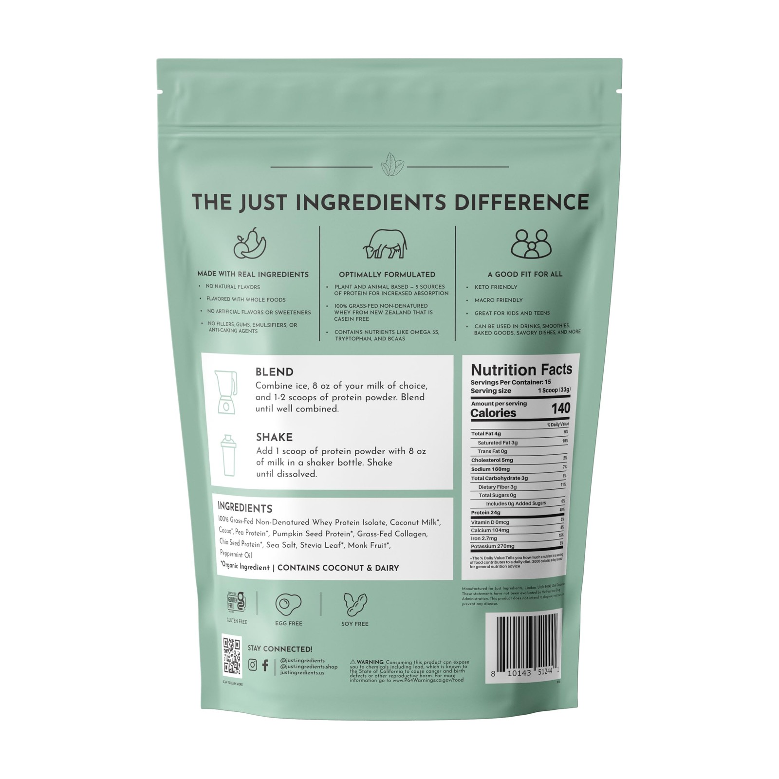 Mint Chocolate Protein Powder | 15 Servings | 24g Grass-Fed New Zealand Whey …