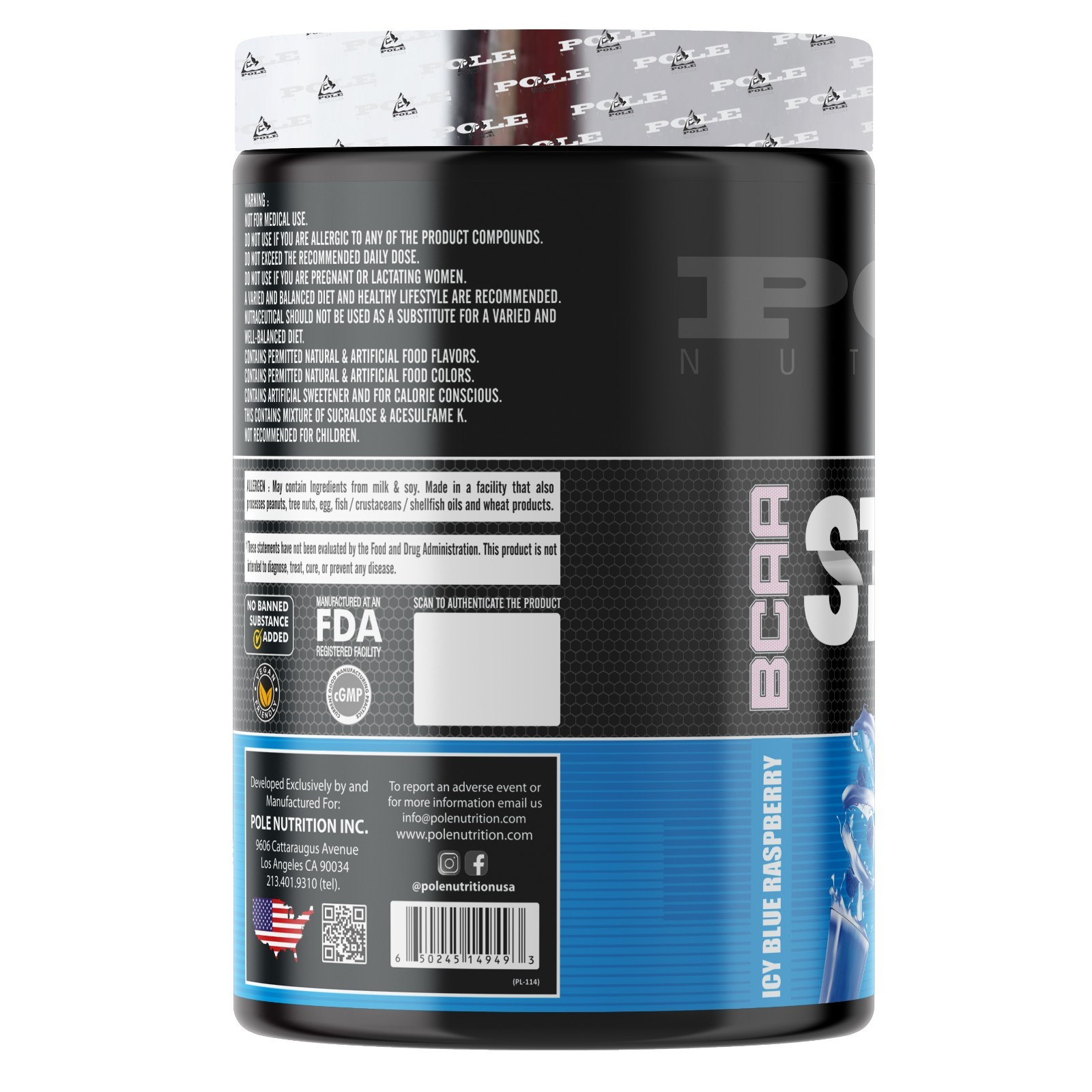 Pole Nutrition Stoke Bcaa – Blue Raspberry – 30 Serving, 420 Gram