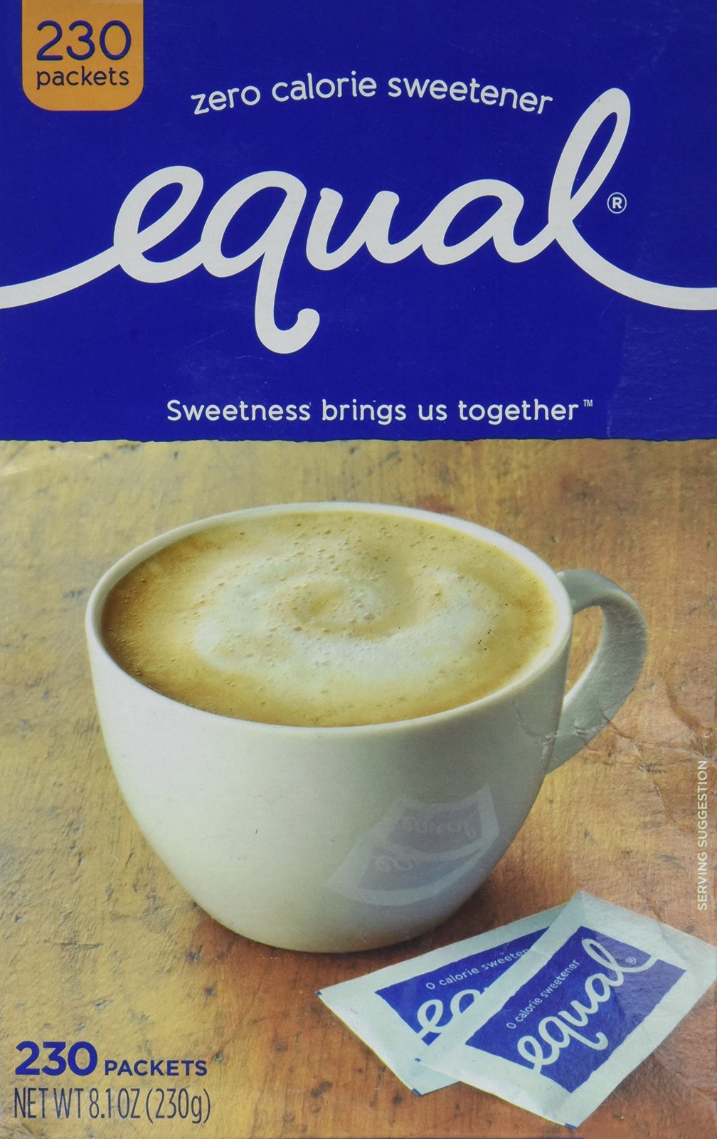 Equal 0 Calories Sweetener 230 Count 8.1 Ounce (Pack of 1), Multicolor