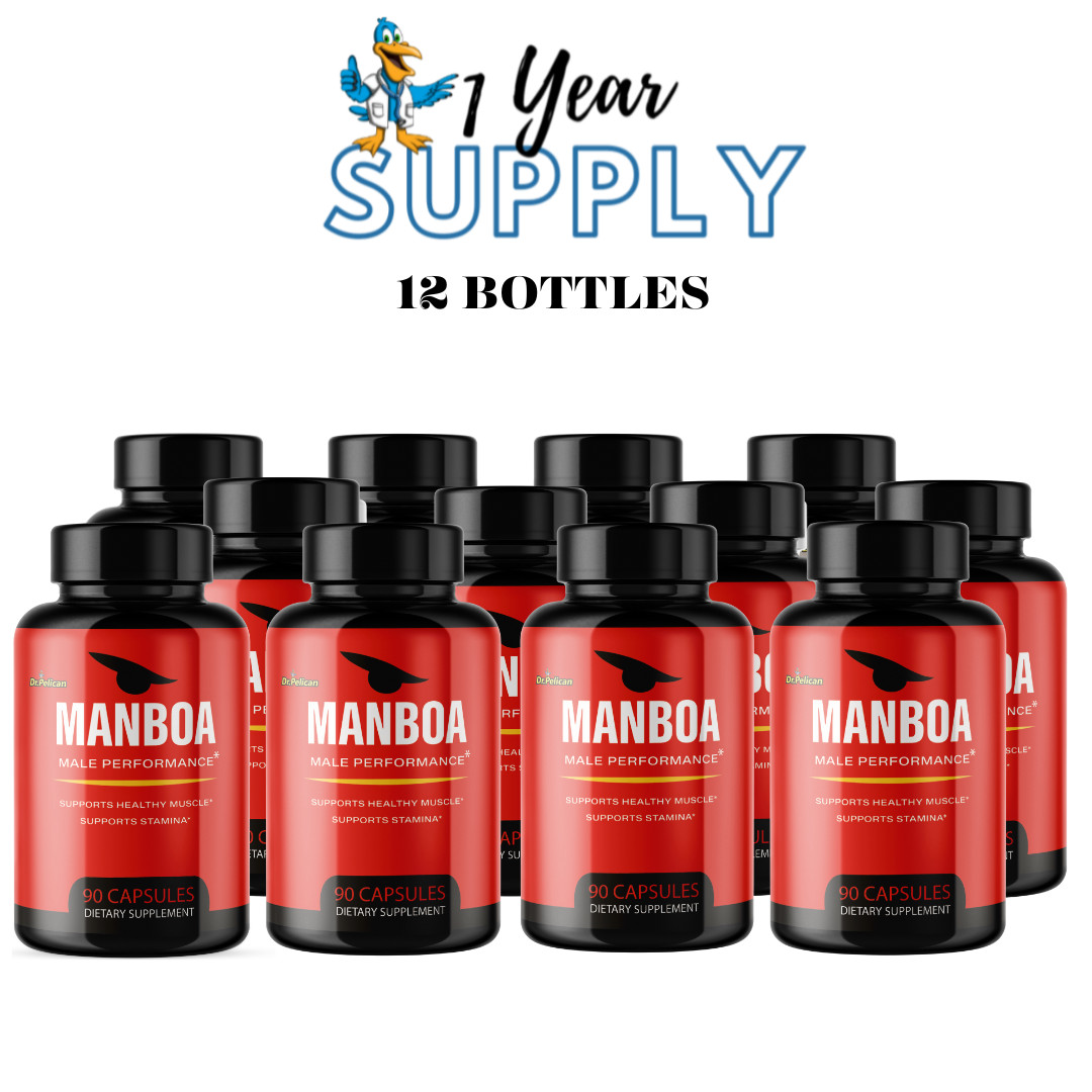 Manboa- Bodybuilding & Men’s Health Support- 12 Bottles- 1080 Capsules