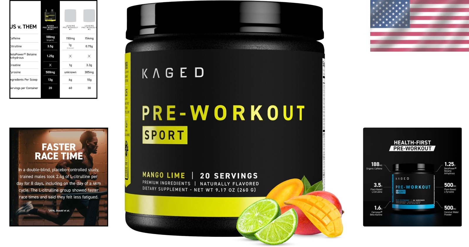Sport Certified Pre Workout Powder for Men & Women – Plant-Based Energy Support
