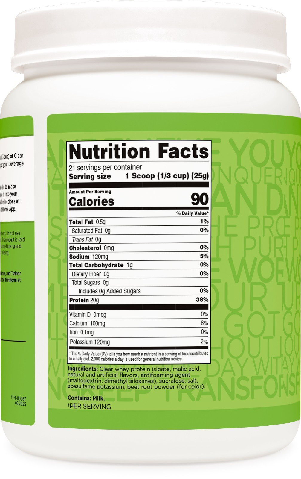 TransformHQ Clear Protein Powder (Watermelon Burst) 21 Servings – 20g of Protein