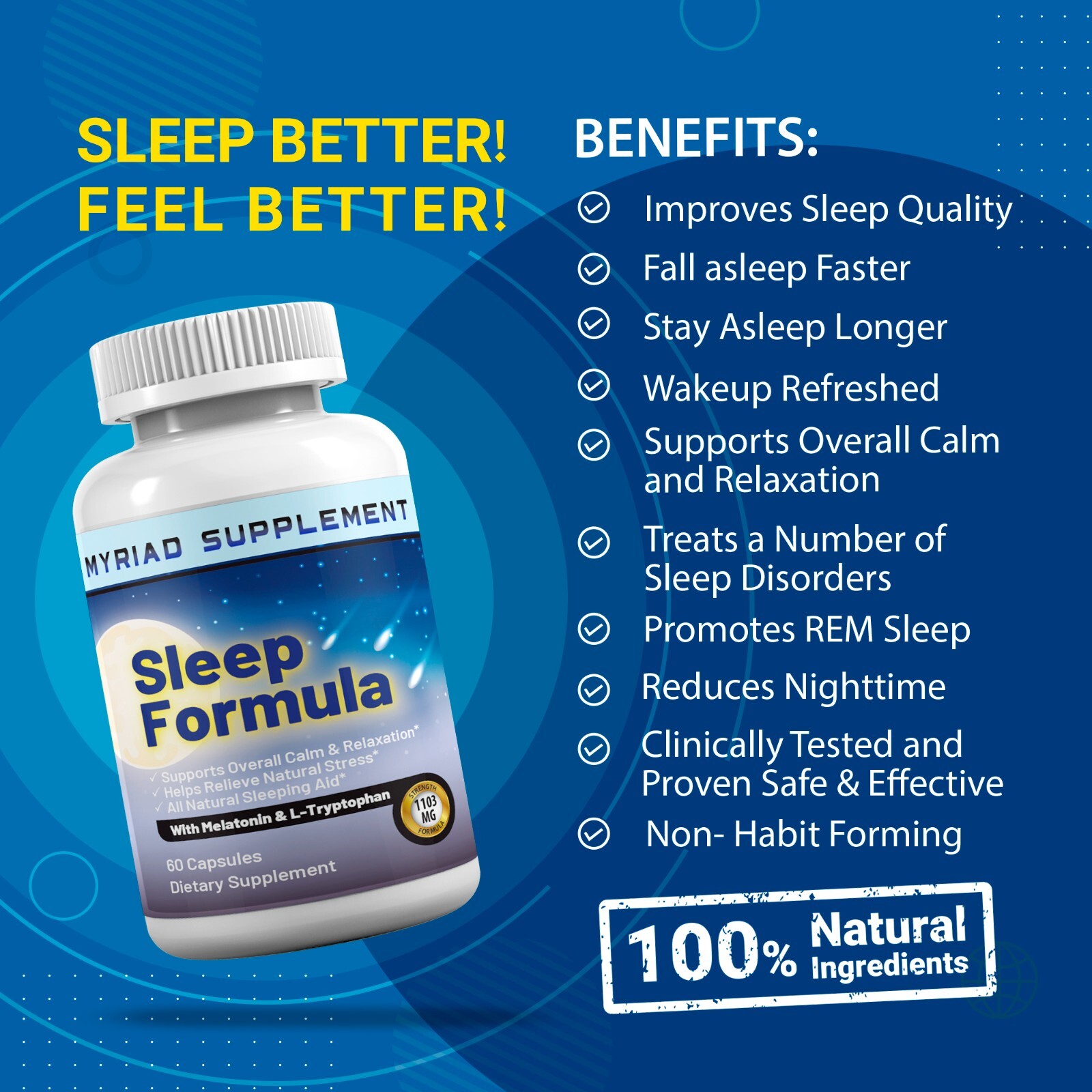 Extra Strength Sleeping Pills/Stress Relief Timed Release capsules Body recovery