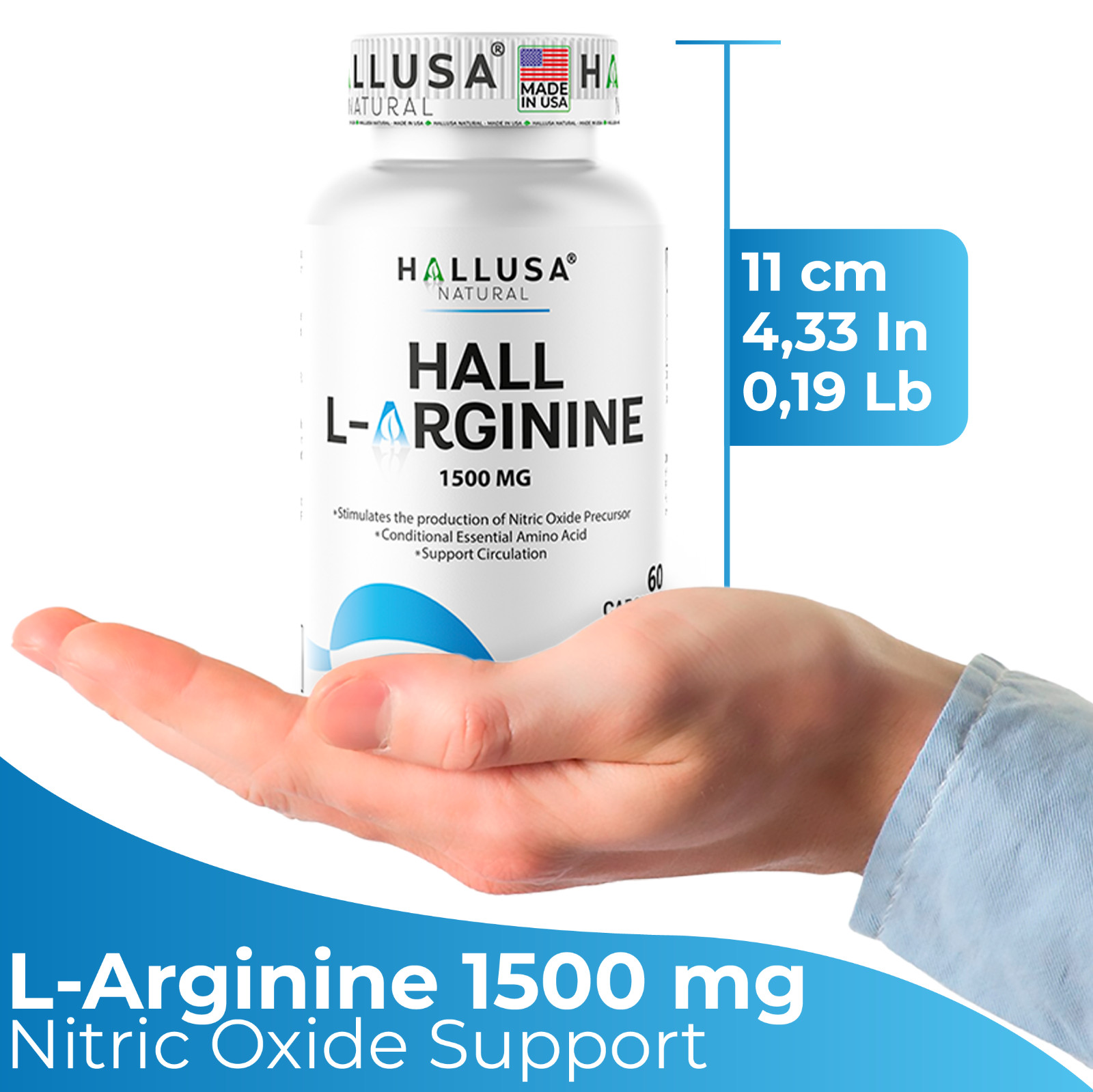 L- ARGININE – Muscle Support – Improves Blood Flow Better Erection – 60 Cap