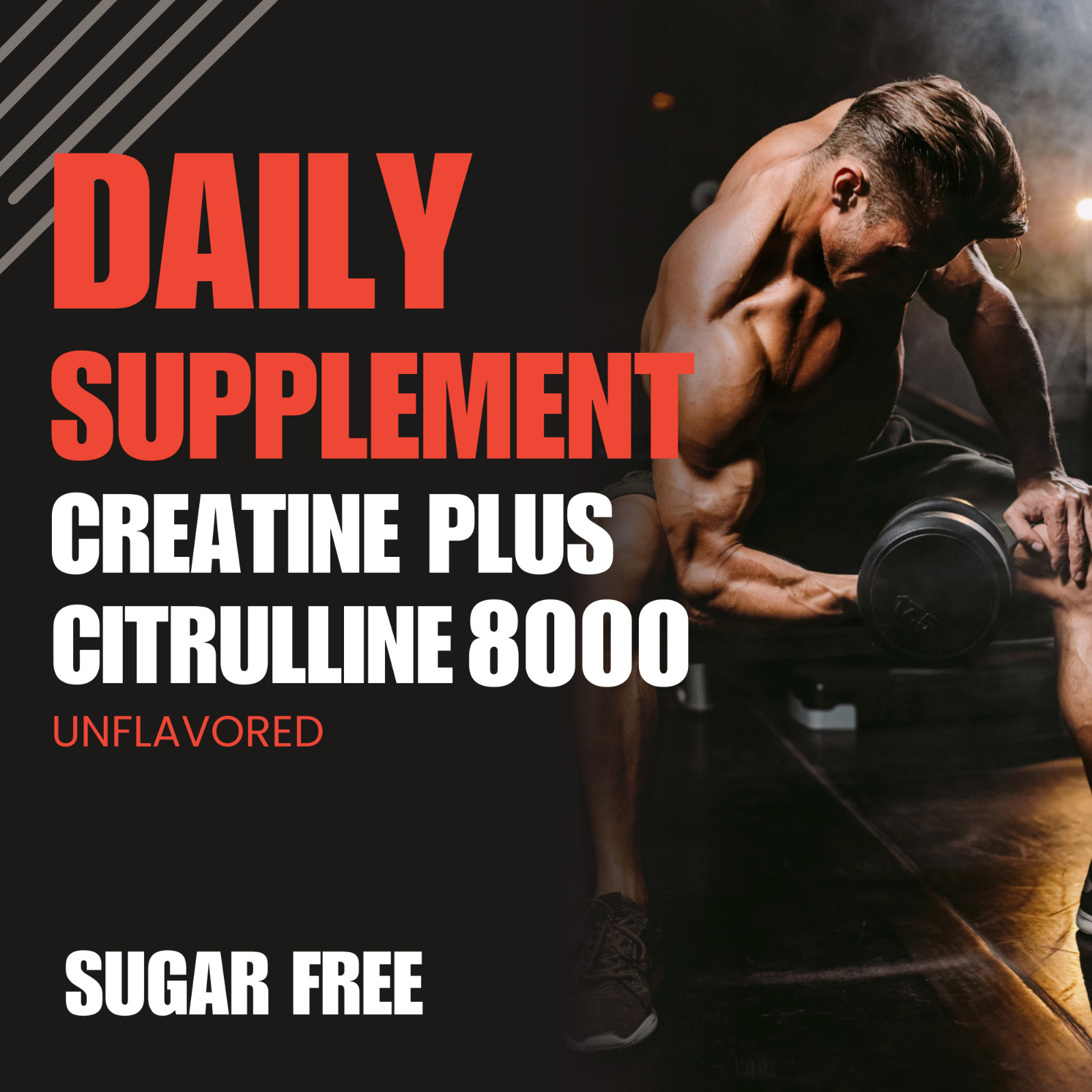 LHA Unflavored Creatine Citrulline – 400g Workout Support Formula (3-Pack)