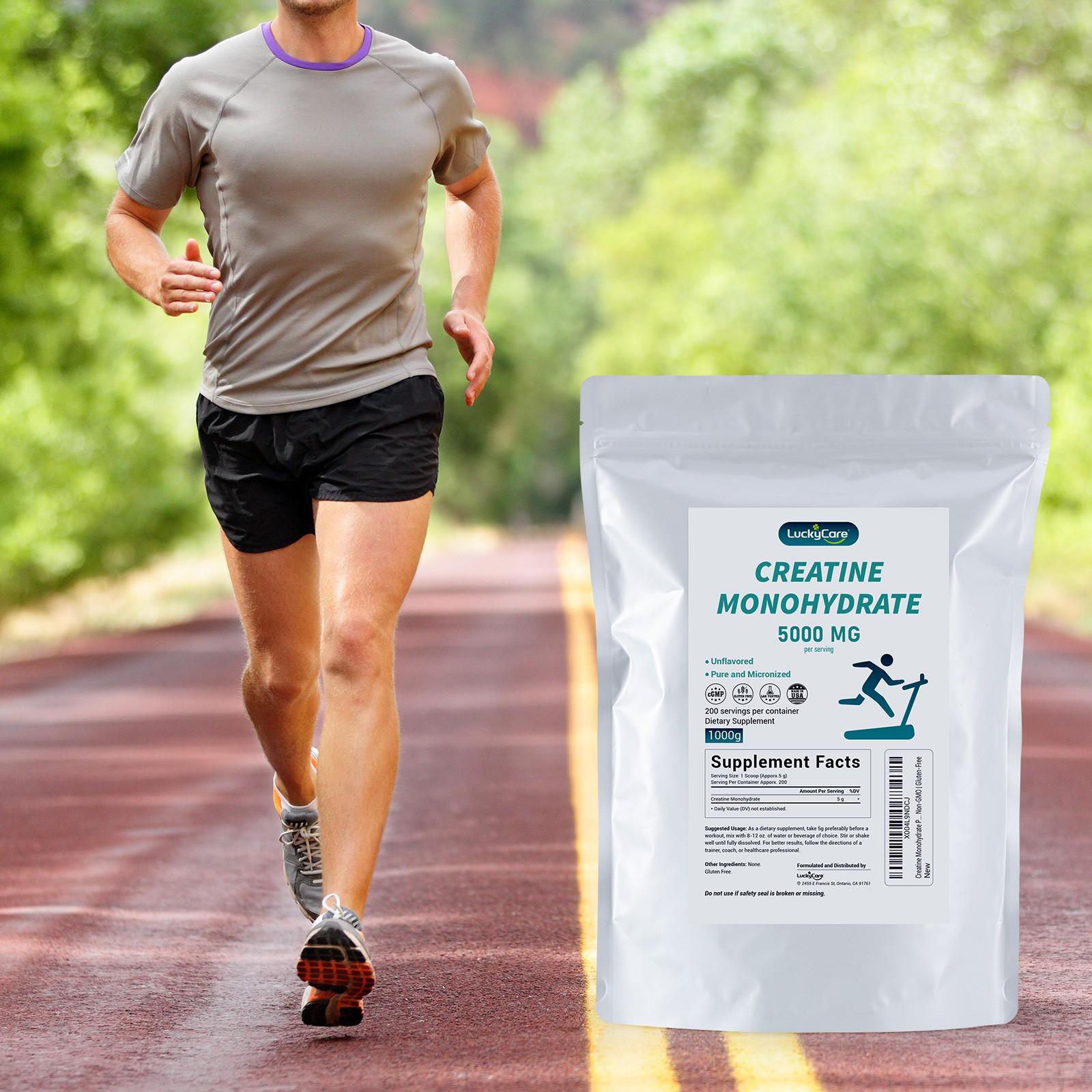 Micronized Creatine Monohydrate 1000g Pure Unflavored 200 Servings USA Made