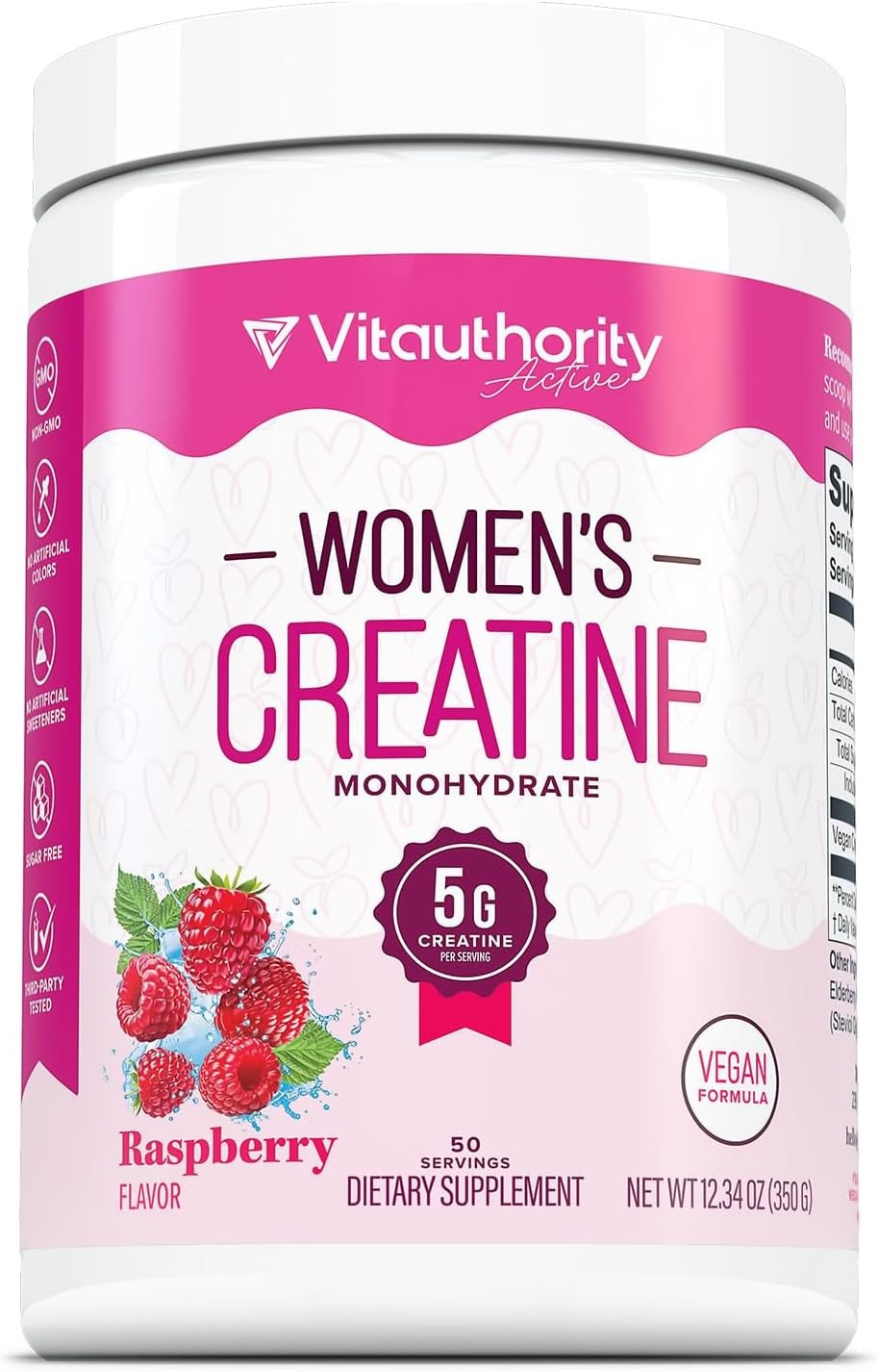 Vitauthority Women’s Micronized Creatine Monohydrate Powder ~ RASPBERRY FLAVOR