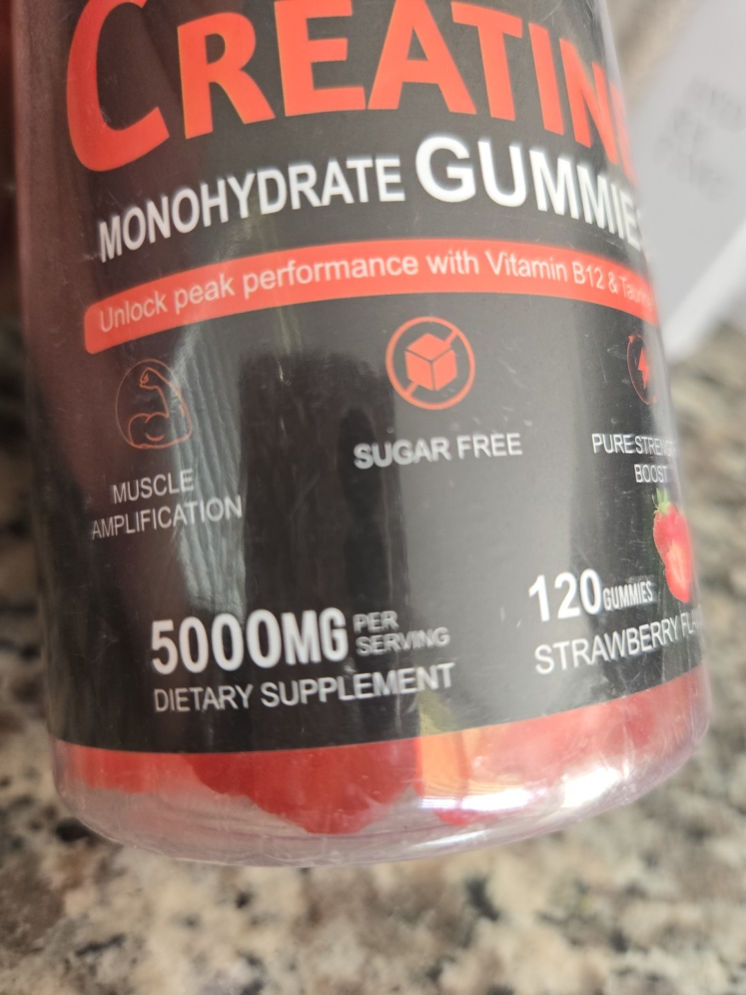 Oobvious Creatine Monohydrate Gummies 5000mg 120 Count Strawberry 2-Pack 06/26