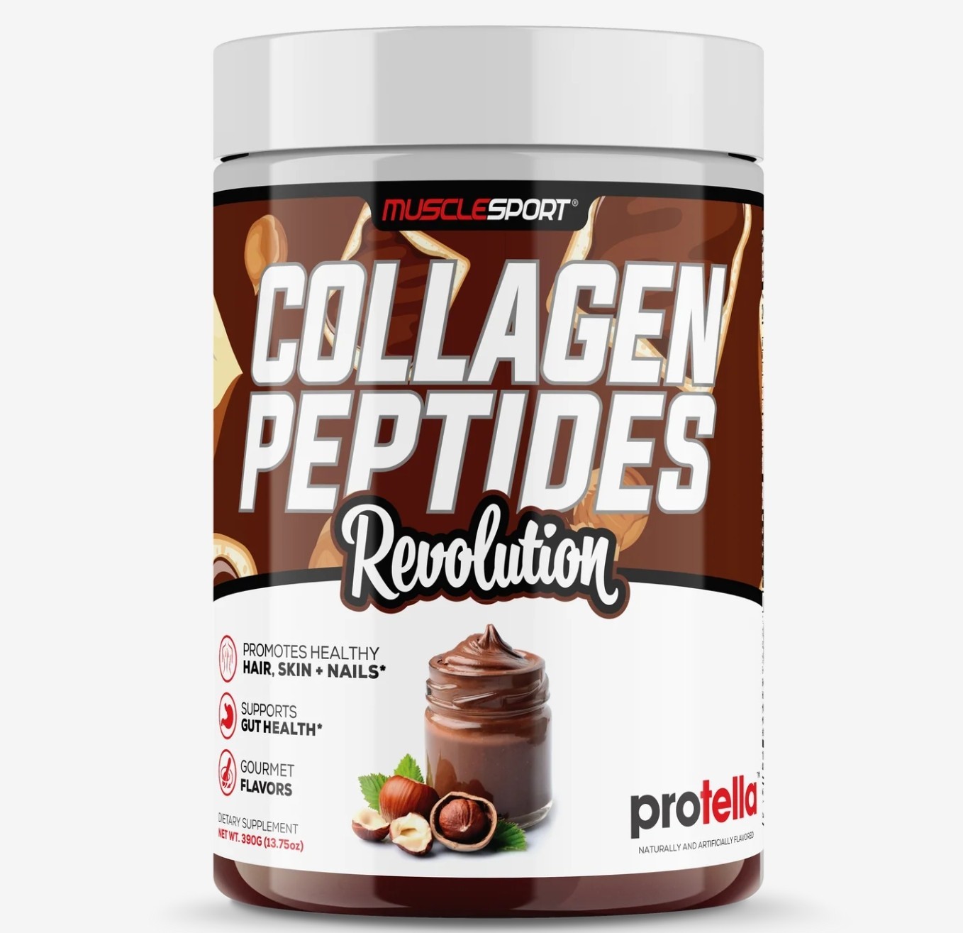 MuscleSport COLLAGEN PEPTIDES Revolution 14 oz (30 Serv) Protella BEST BY 10/26