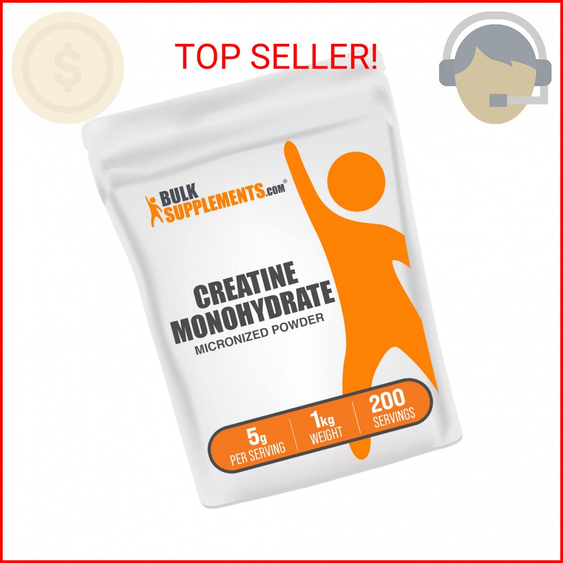 BulkSupplements.com Creatine Monohydrate Powder – Micronized Creatine Powder, Un