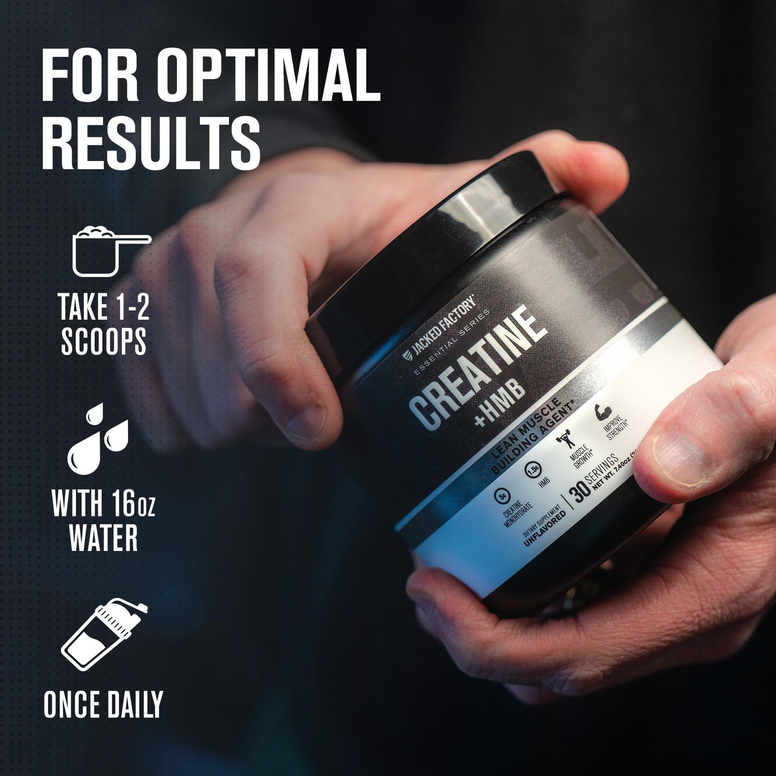 Jacked Factory Creatine HMB Powder Supplement with Creatine Monohydrate & HMB…