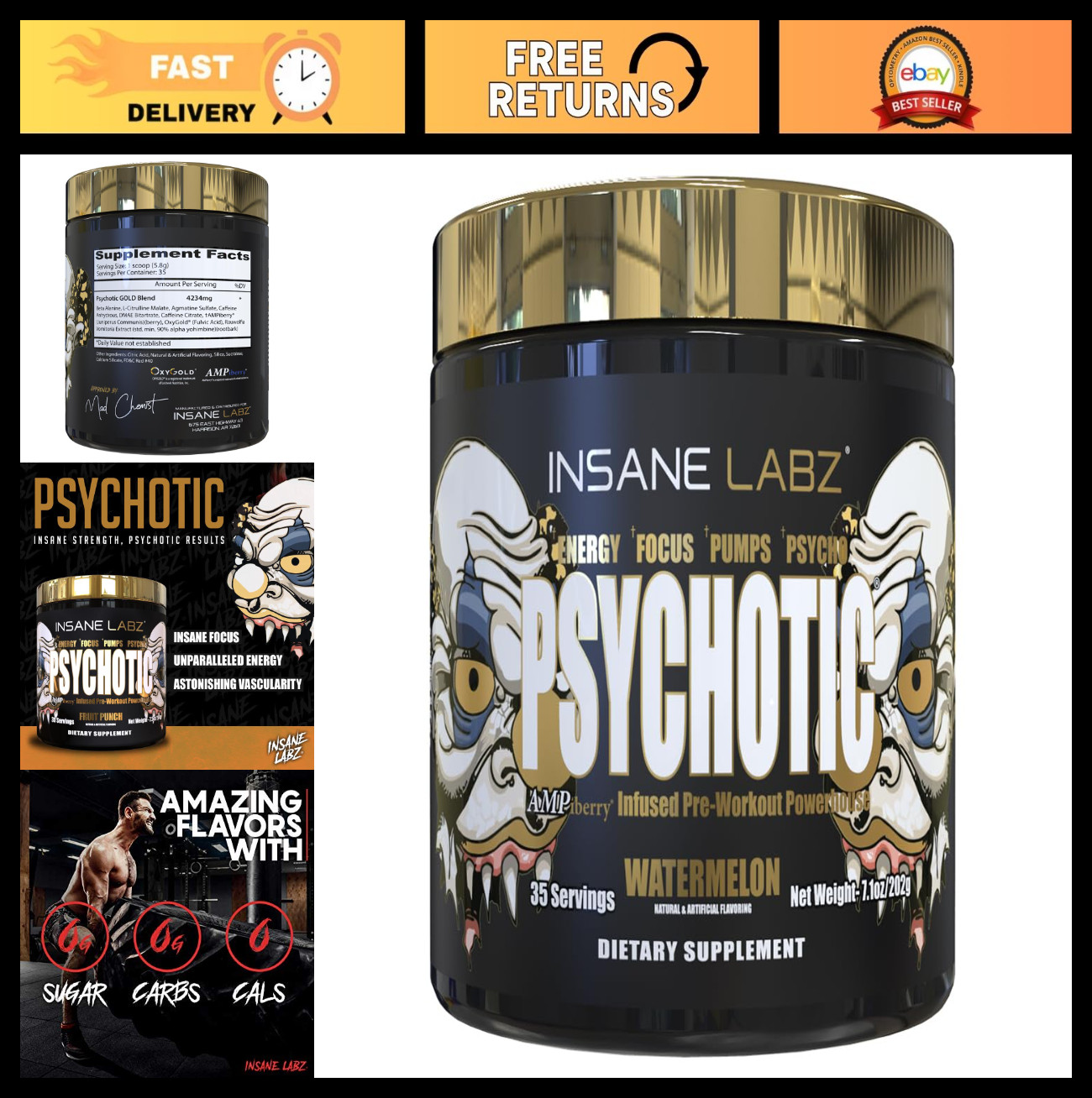 High-Stimulant Pre Workout Powder – Extreme Energy, Focus & Endurance, 35 Servin