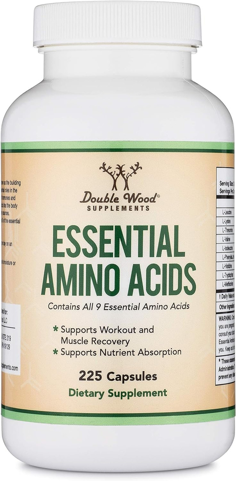 Essential Amino Acids, Powder Blend of All 9 Essential Aminos, 225 Capsules