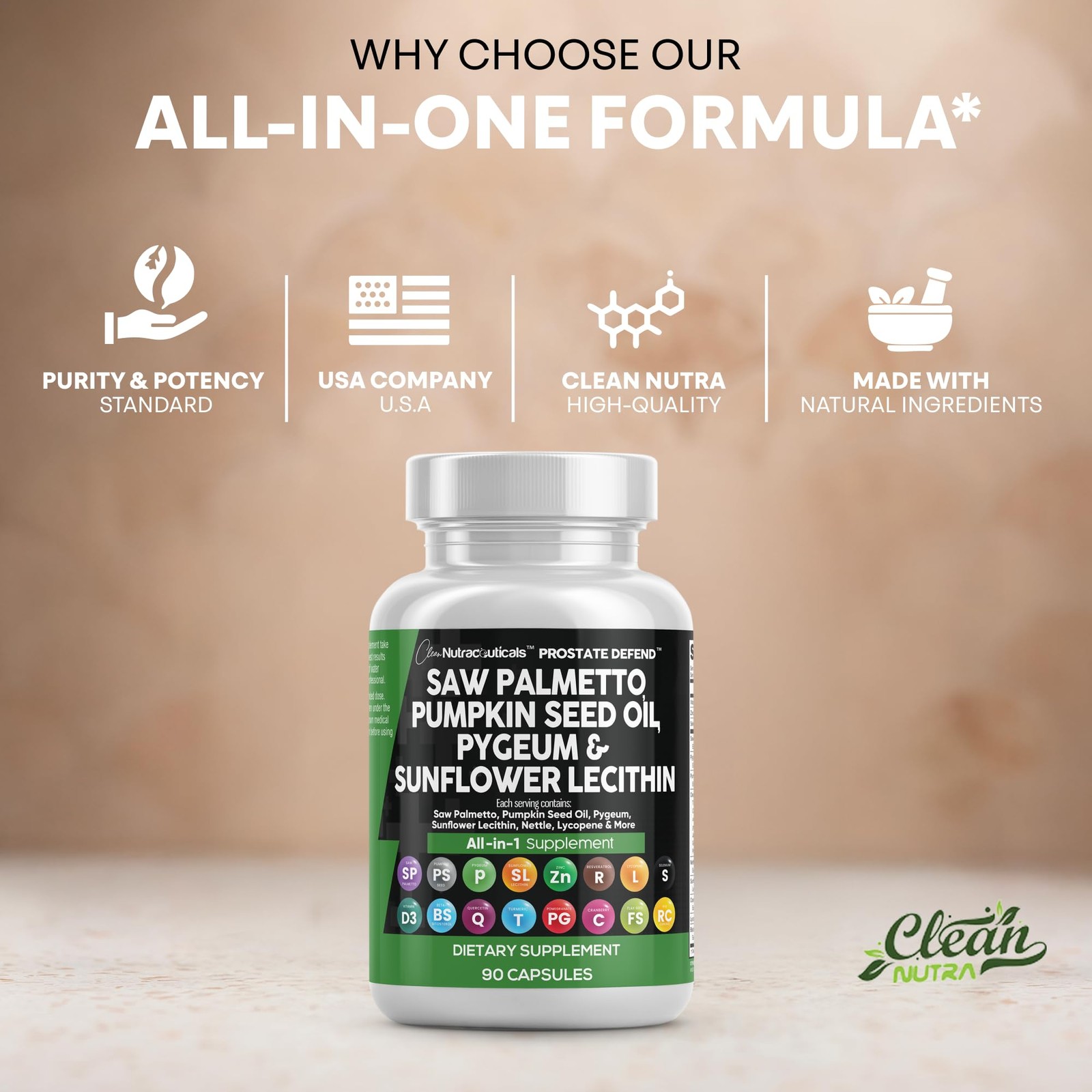 Clean Nutraceuticals Saw Palmetto Pumpkin Seed Oil 90 Count (Pack of 1)