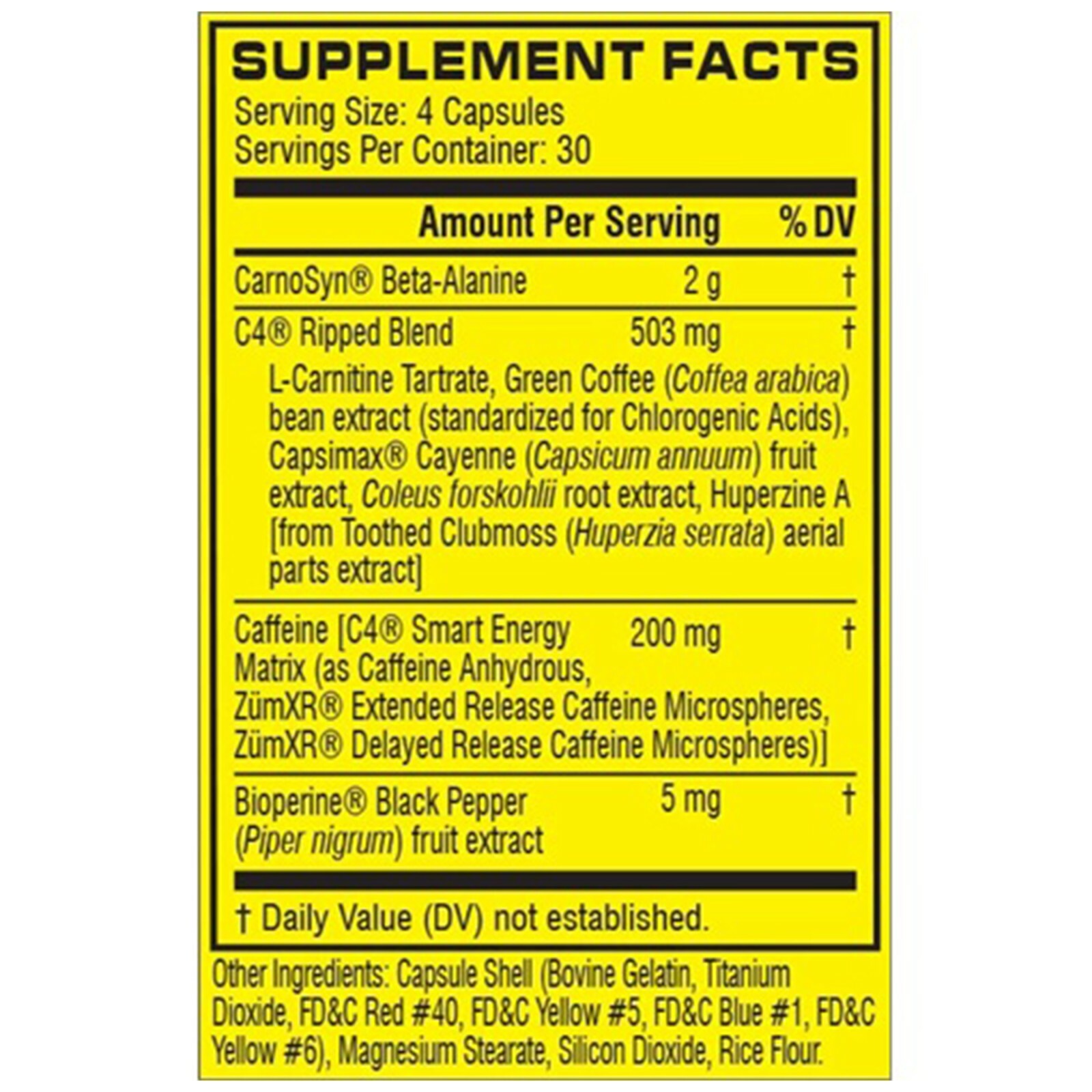 Cellucor C4 Ripped **GNC EXCLUSIVE** 120 CAPSULES PRE-Workout