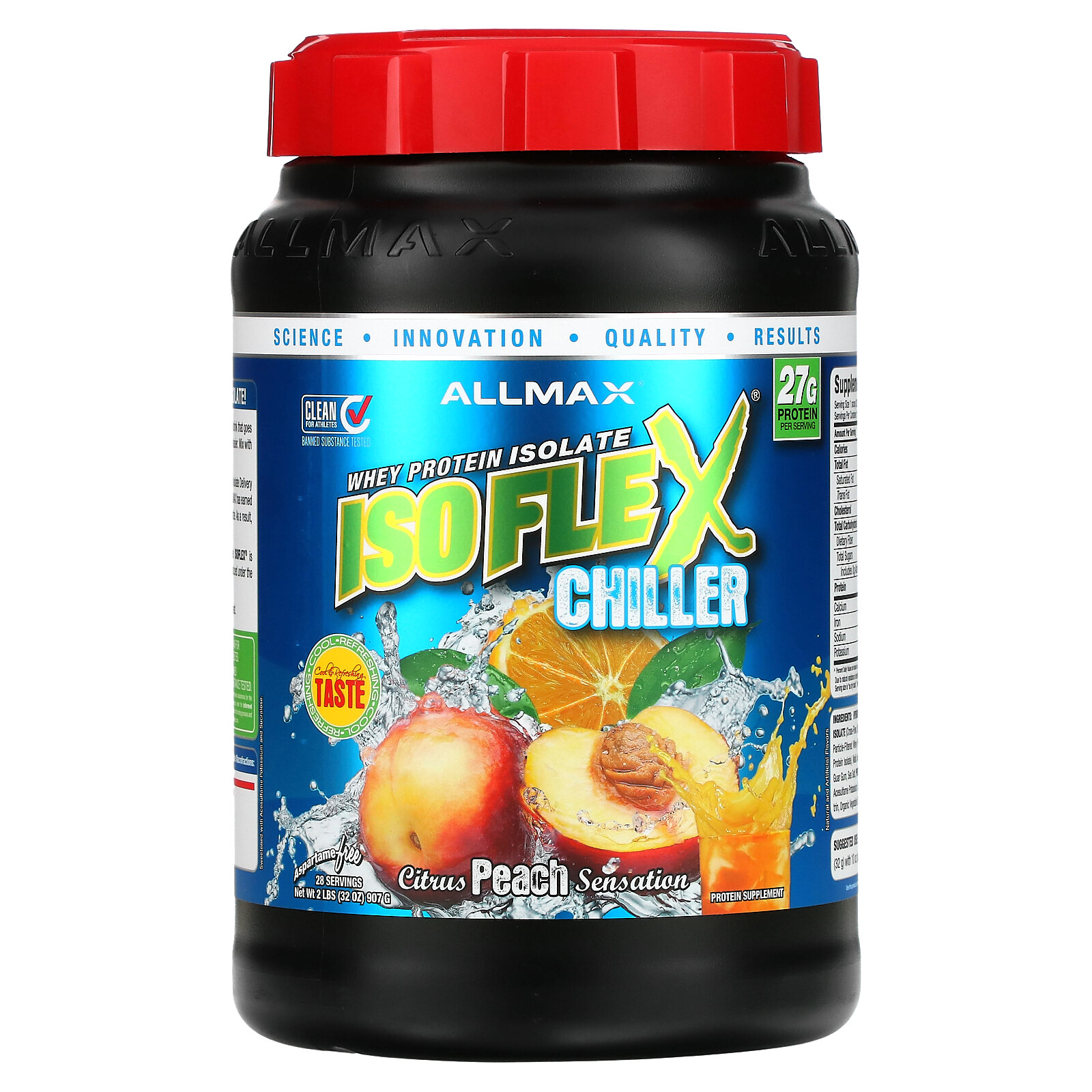 ISOFLEX® Chiller, Whey Protein Isolate, Citrus Peach Sensation, 2 lbs (907 g)
