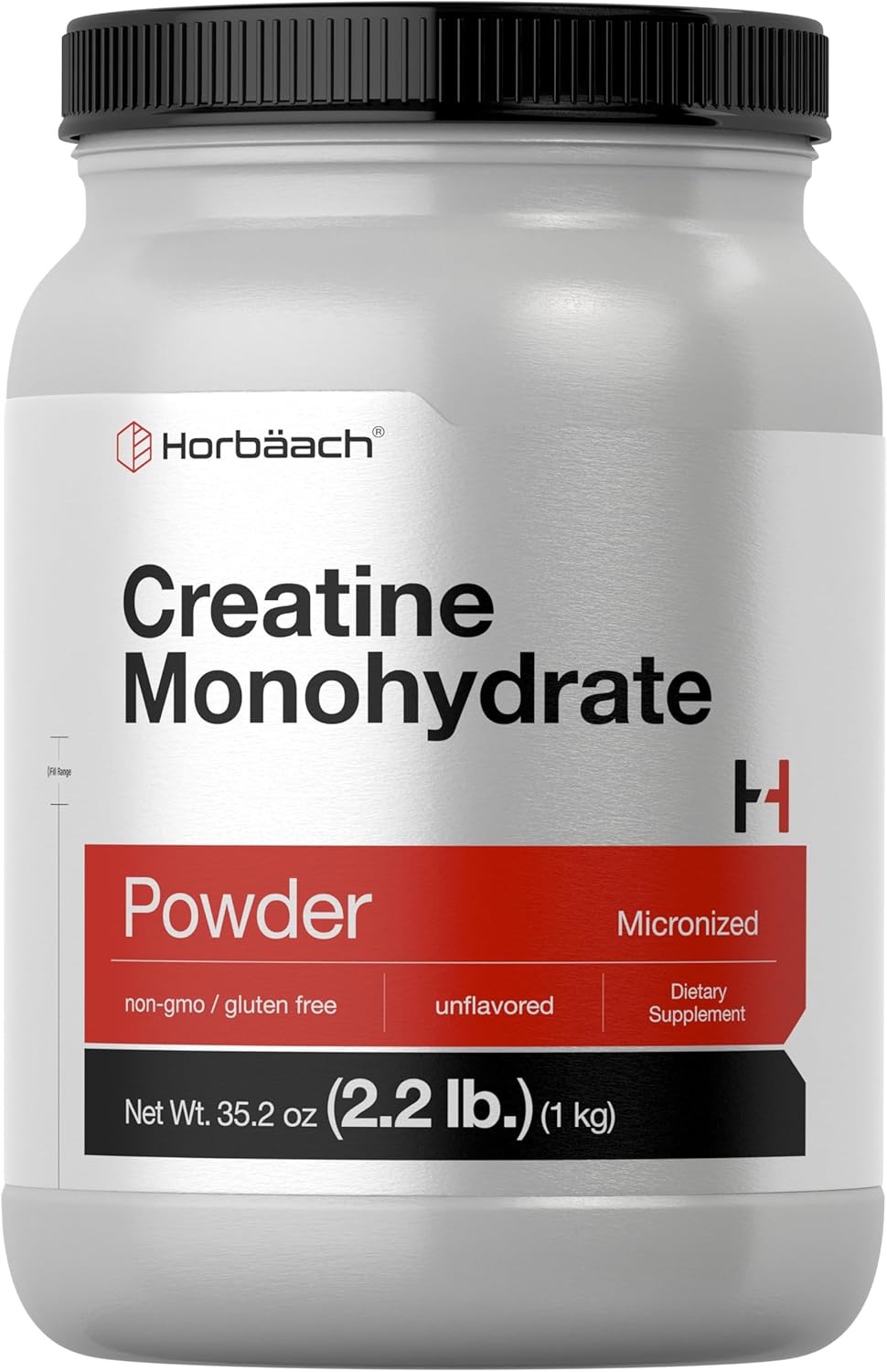 Horbäach Creatine Monohydrate Powder | 2.2lbs (35.2 oz) | Micronized and Unflavo