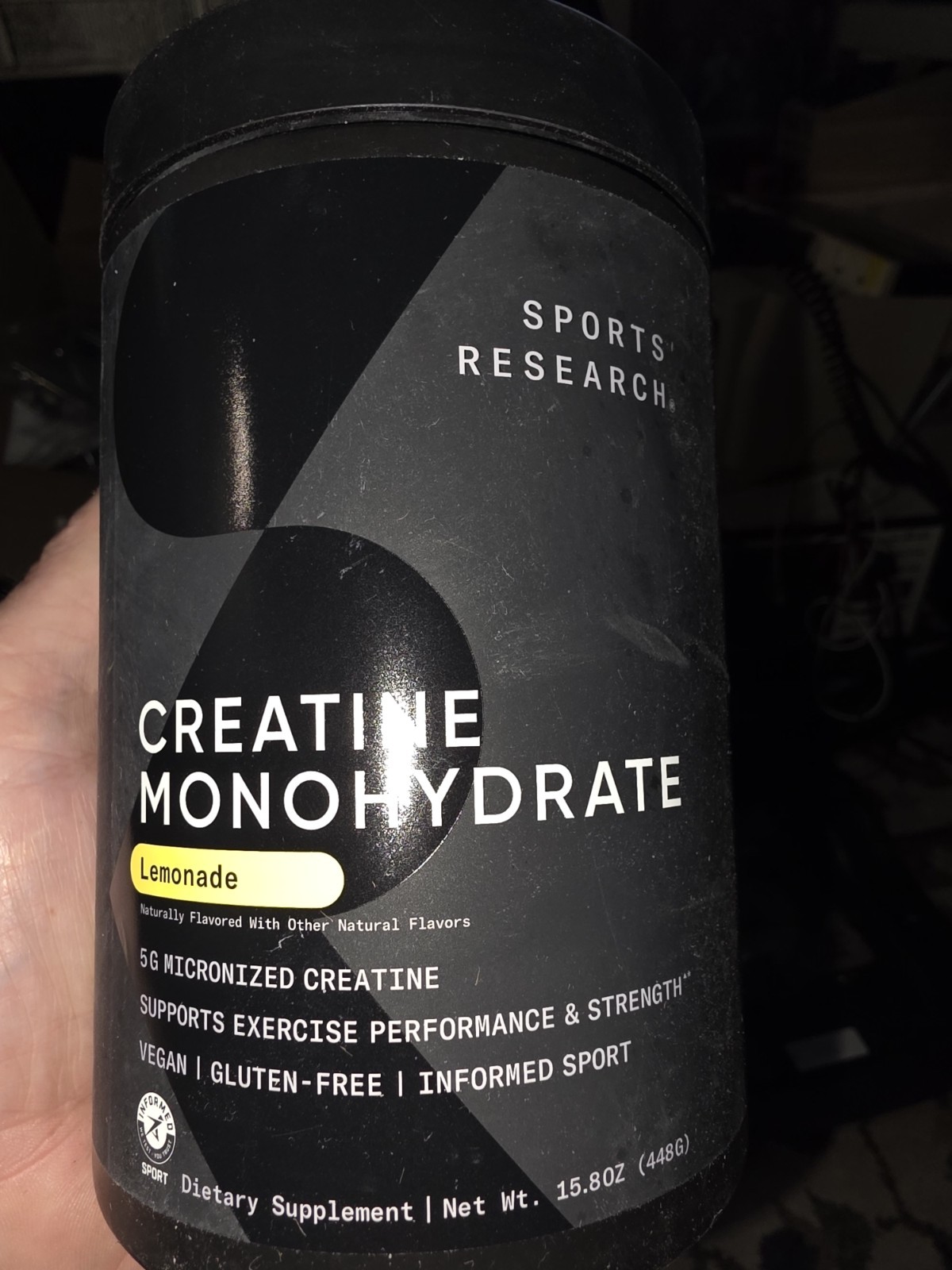 Sports Research Creatine Monohydrate, Lemonade, 15.8oz