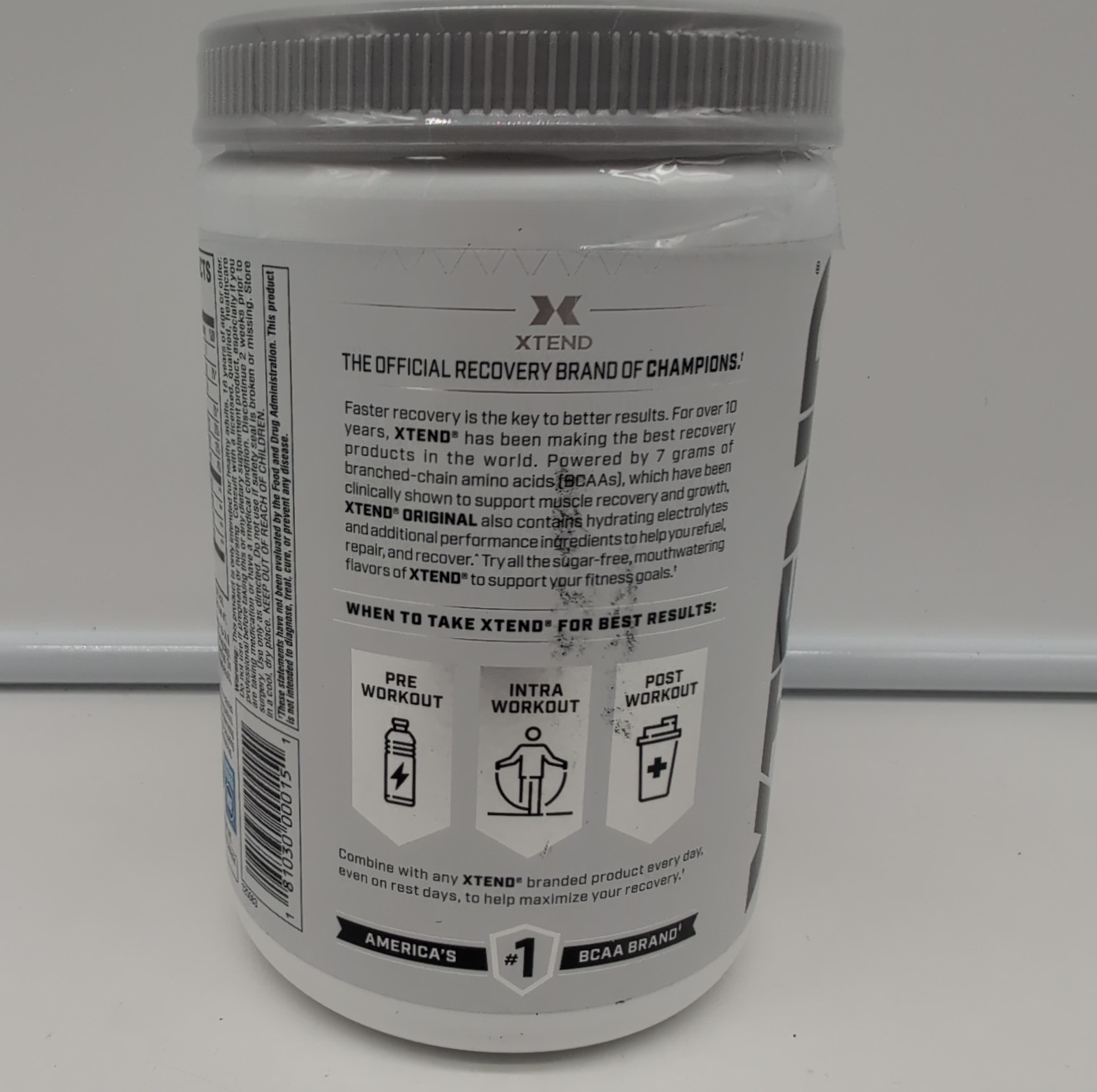 XTEND Original 7g BCAA Blue Raspberry Ice Muscle Recovery 30 Serv 14.3oz BB 8/27