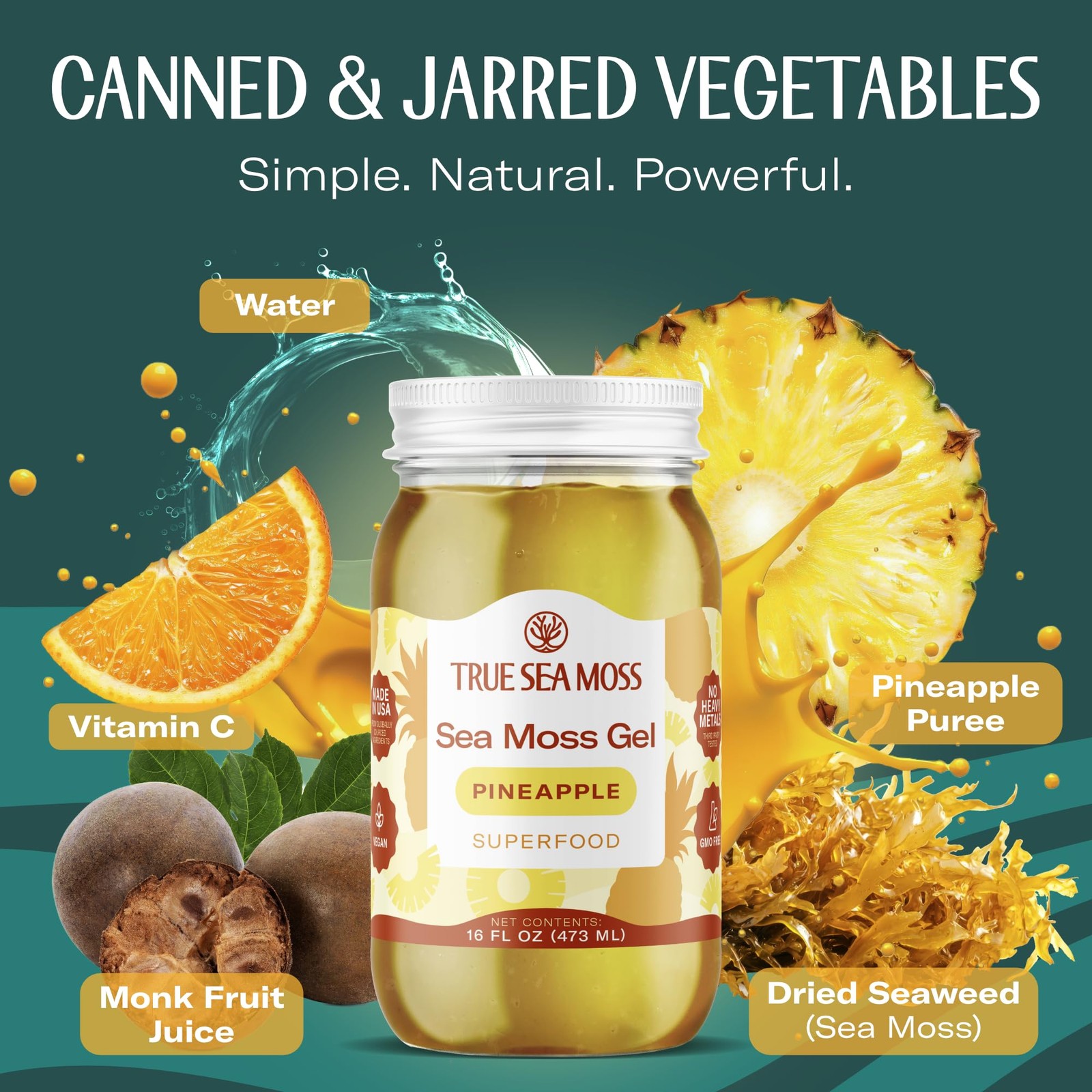 TrueSeaMoss Sea Moss Gel – Made in USA – Wildcrafted Seamoss, Fruits & Jarred…