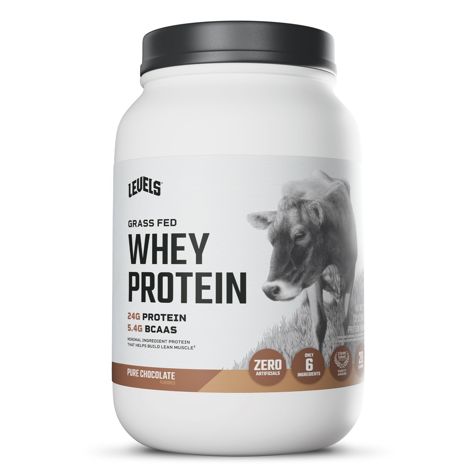 Levels Grass Fed Whey Protein Powder, No Artificials, 24G 2 Pound (Pack of 1)