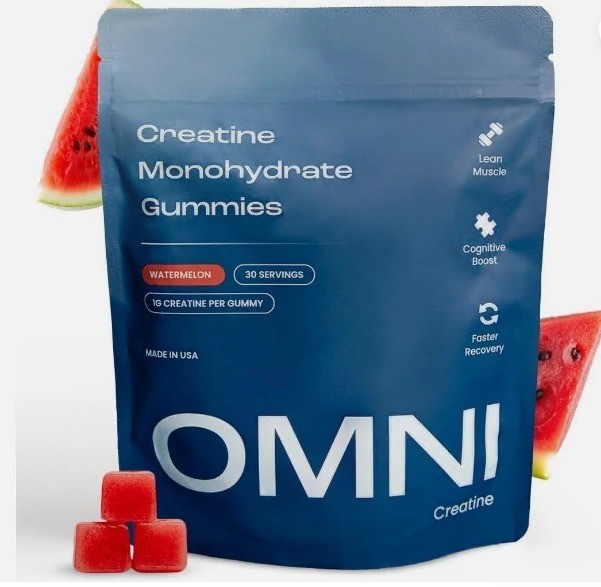 OMNI Creatine Monohydrate Gummies – Supports Muscle Growth, Low Sugar Watermelon
