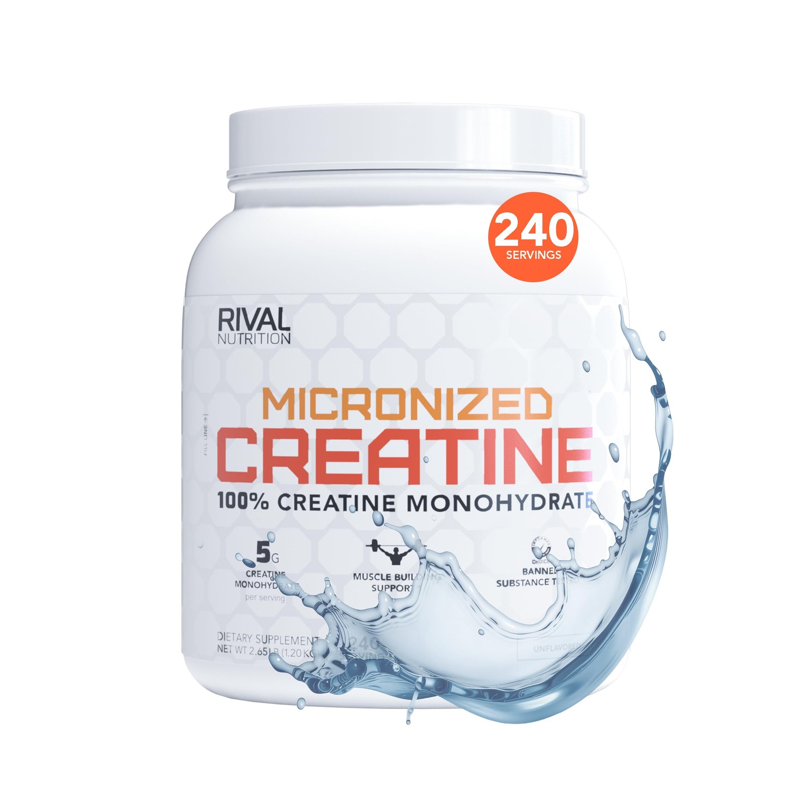 Micronized Creatine I 100% Creatine Monohydrate Powder I Unflavored, 240 Serv…