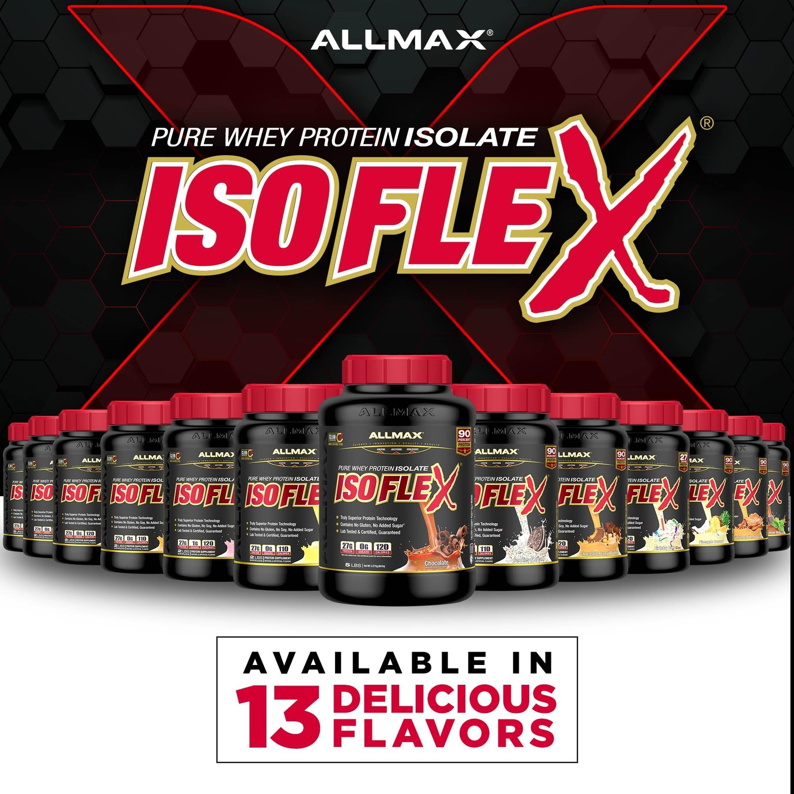 ALLMAX ISOFLEX Pure Whey Isolate Protein Powder – Gluten Free, Low Lactose, S…