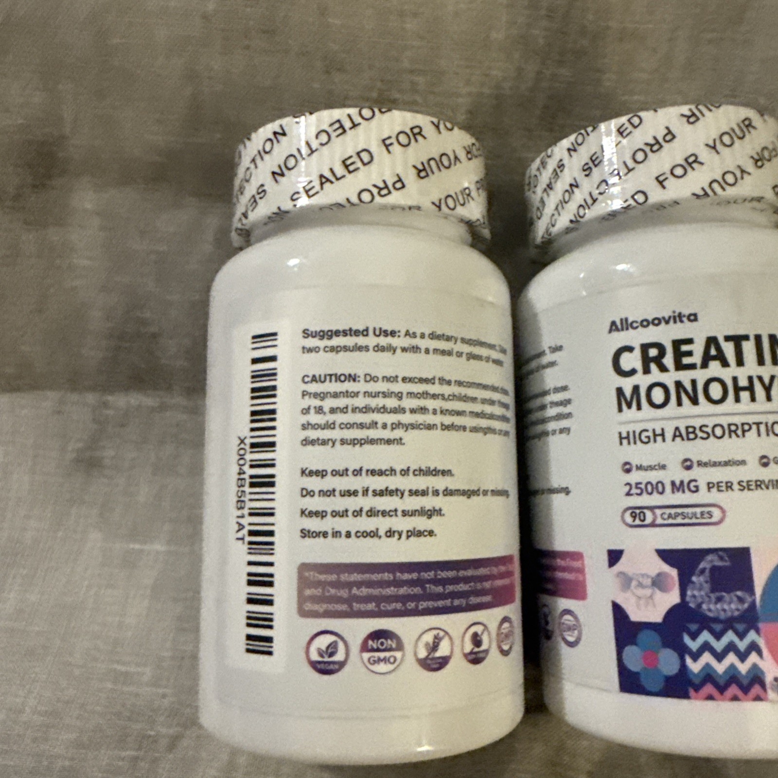 2x! Creatine Capsules 90 Count 2500mg Non-GMO Gluten Free for Maximum Effect