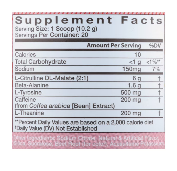 Alani Nu Pre-workout Powder, Hawaiian Shaved Ice, 20 Servings, 200mg Caffeine