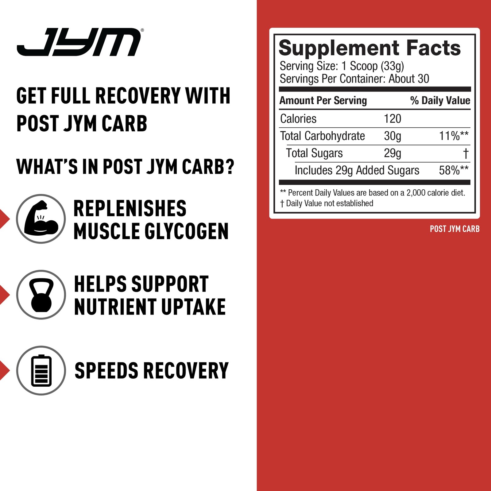 Jym Supplement Science Post Jym Carb Digesting Post Workout Recovery Powder
