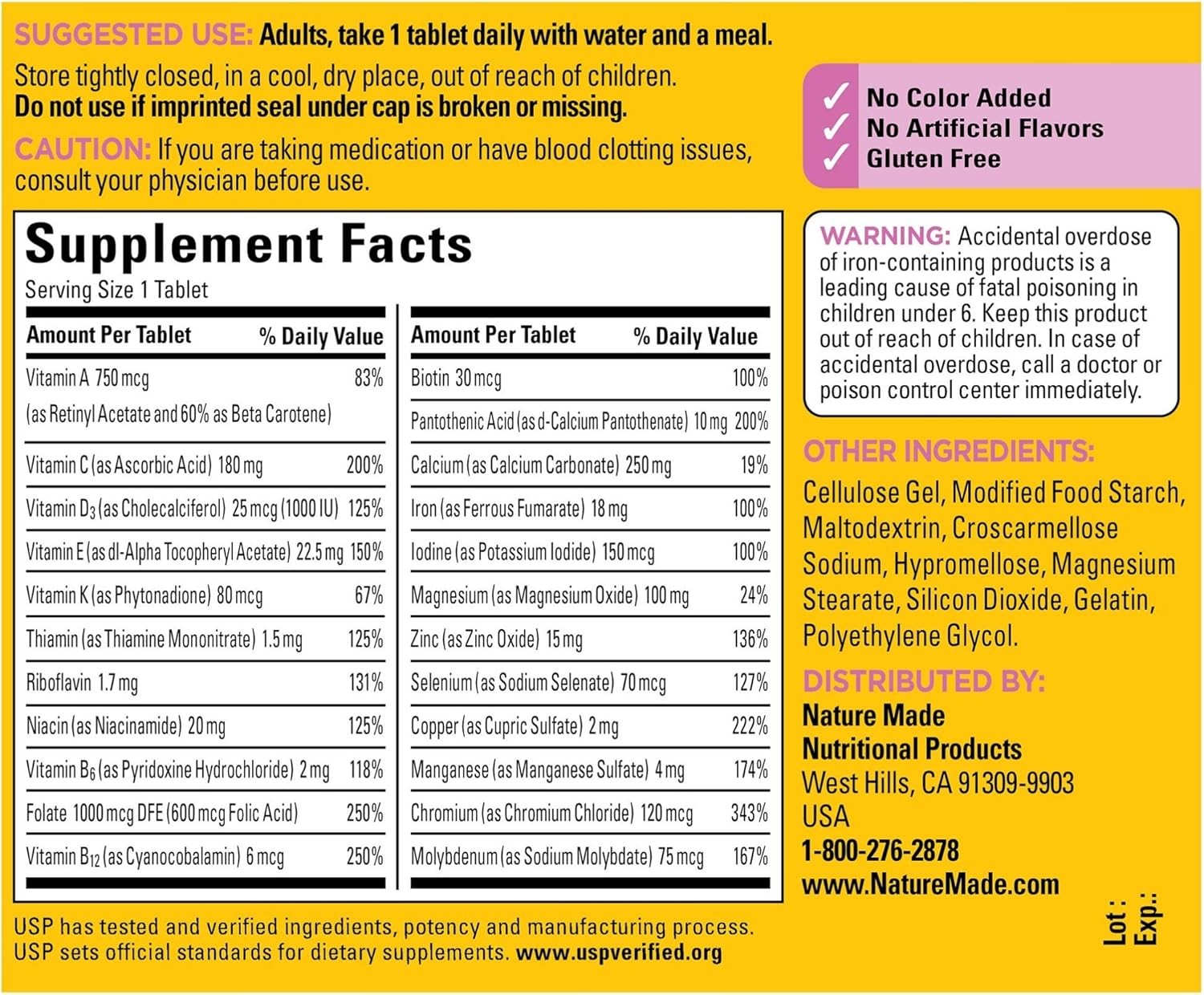 Nature Made Multi For Her with Iron and Calcium, 90 Tablets