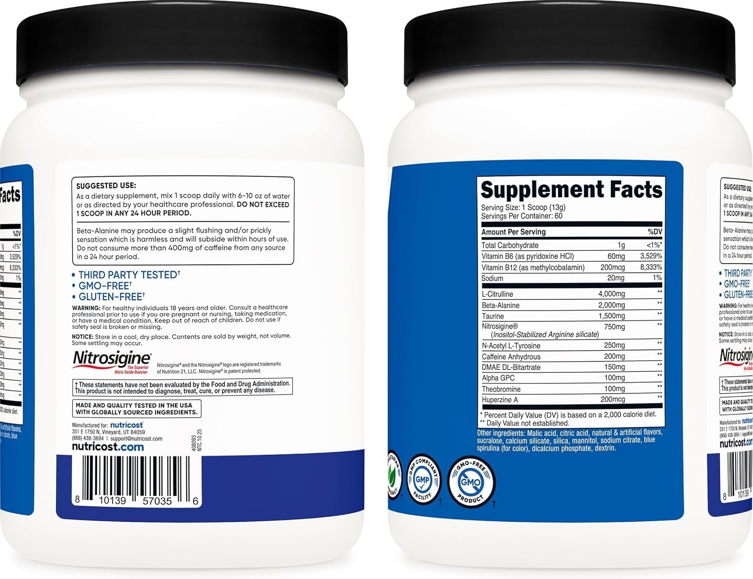 Delicious Blue Raspberry Pre-Workout Supplement – 32oz, 60 Servings, Gluten Free