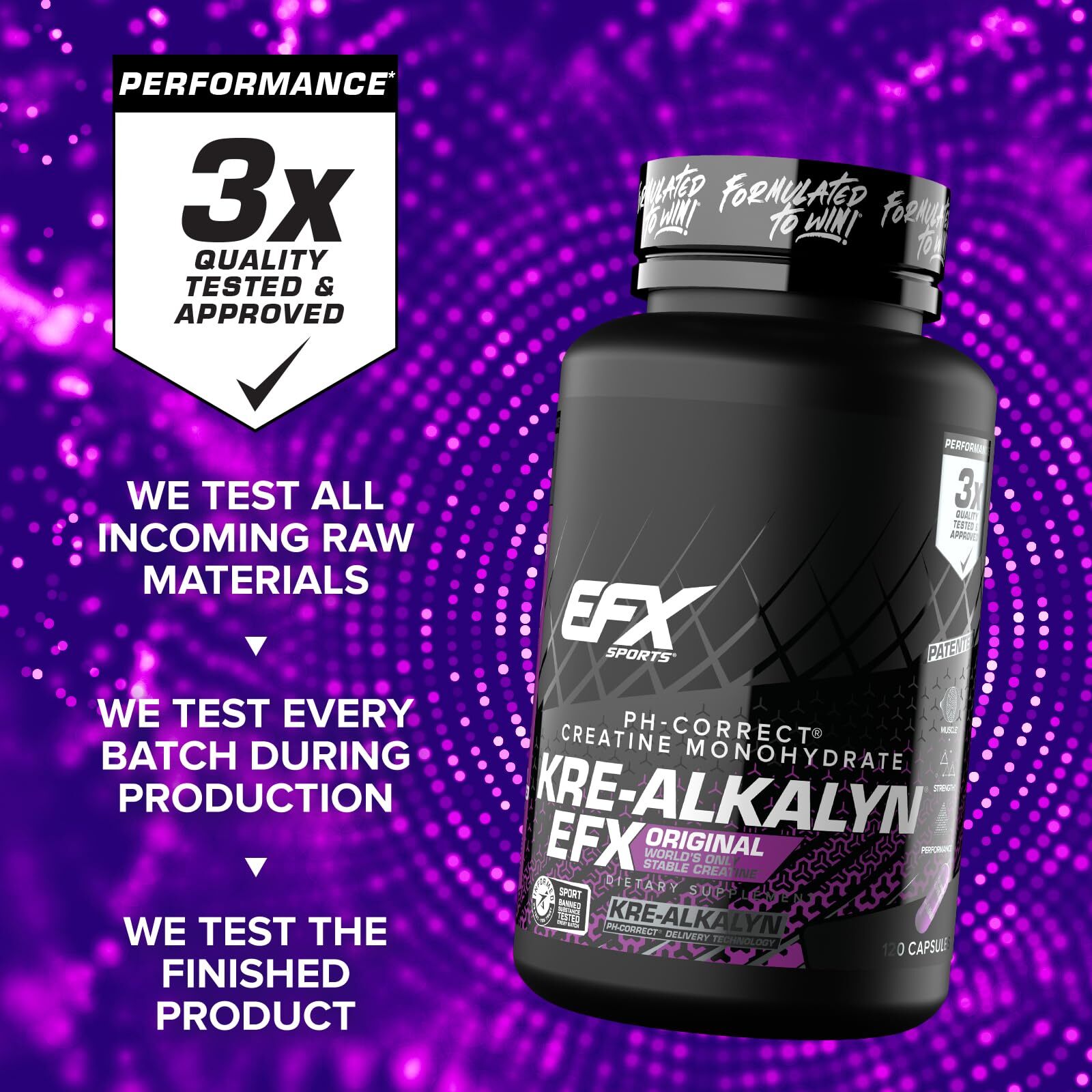 Kre Alkalyn EFX Creatine Capsules 120 Count pH Correct Muscle Gain Supplement