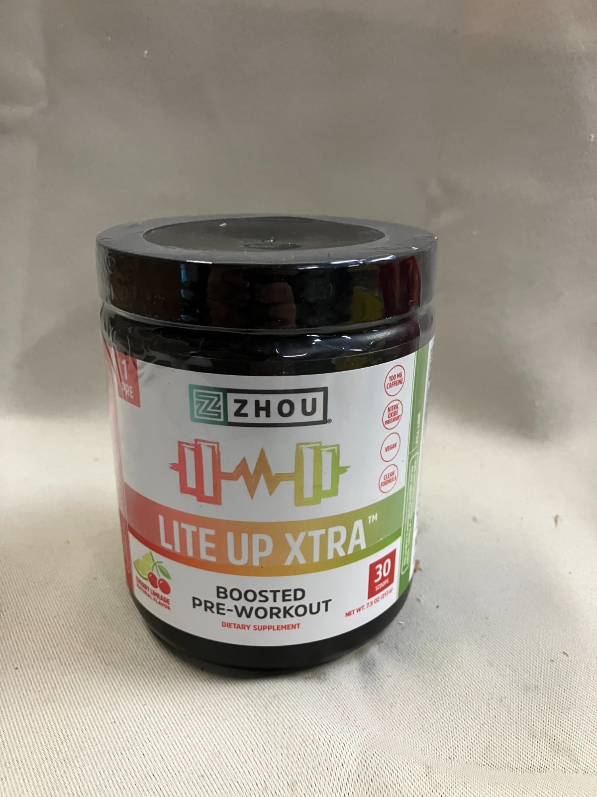 Zhou Lite Up Pre-Workout 7.5 oz (213 g) Berry Lemonade w/caffeine