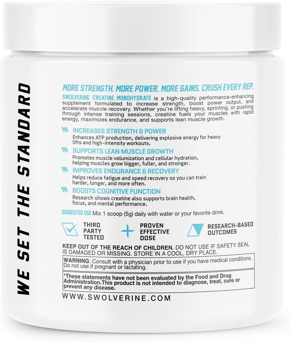 Creatine Monohydrate Powder – 5g Micronized Creatine, Third-Party Tested, Sin…
